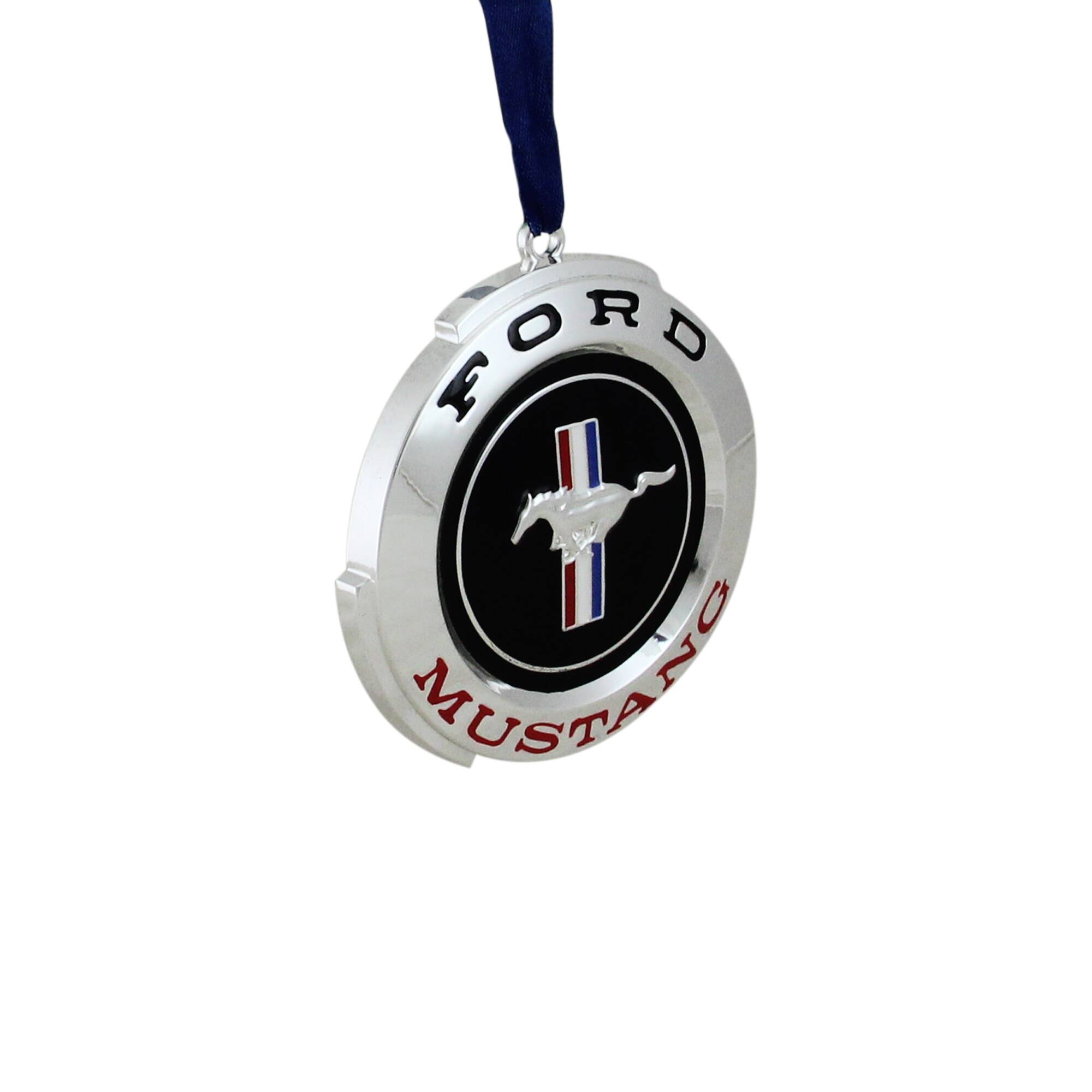 Silver Plated Ford Mustang GT Christmas Ornament