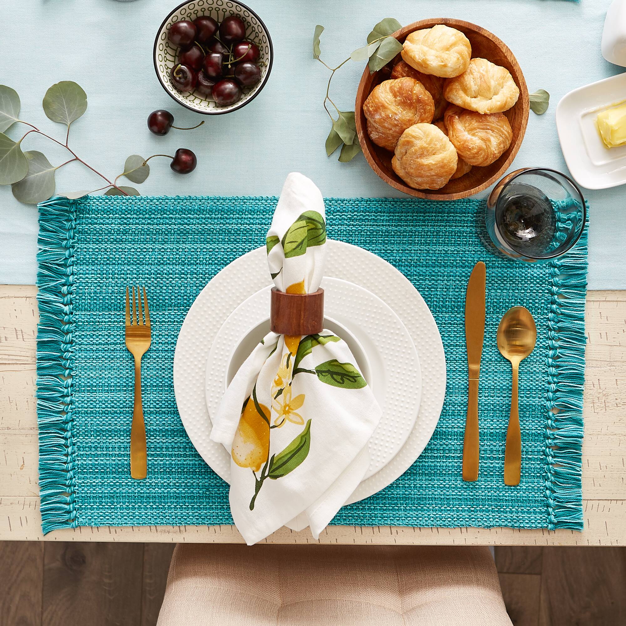 DII® Variegated Fringe Cotton Placemats