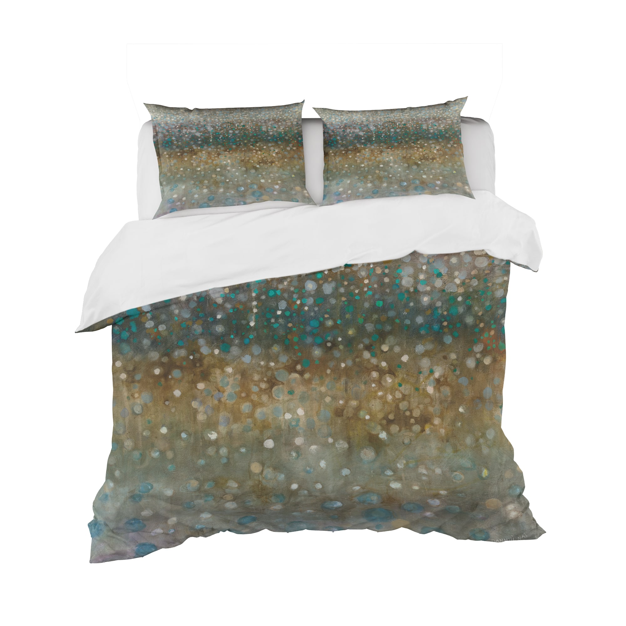 Designart 'Brown Rain' Geometric Bedding Set