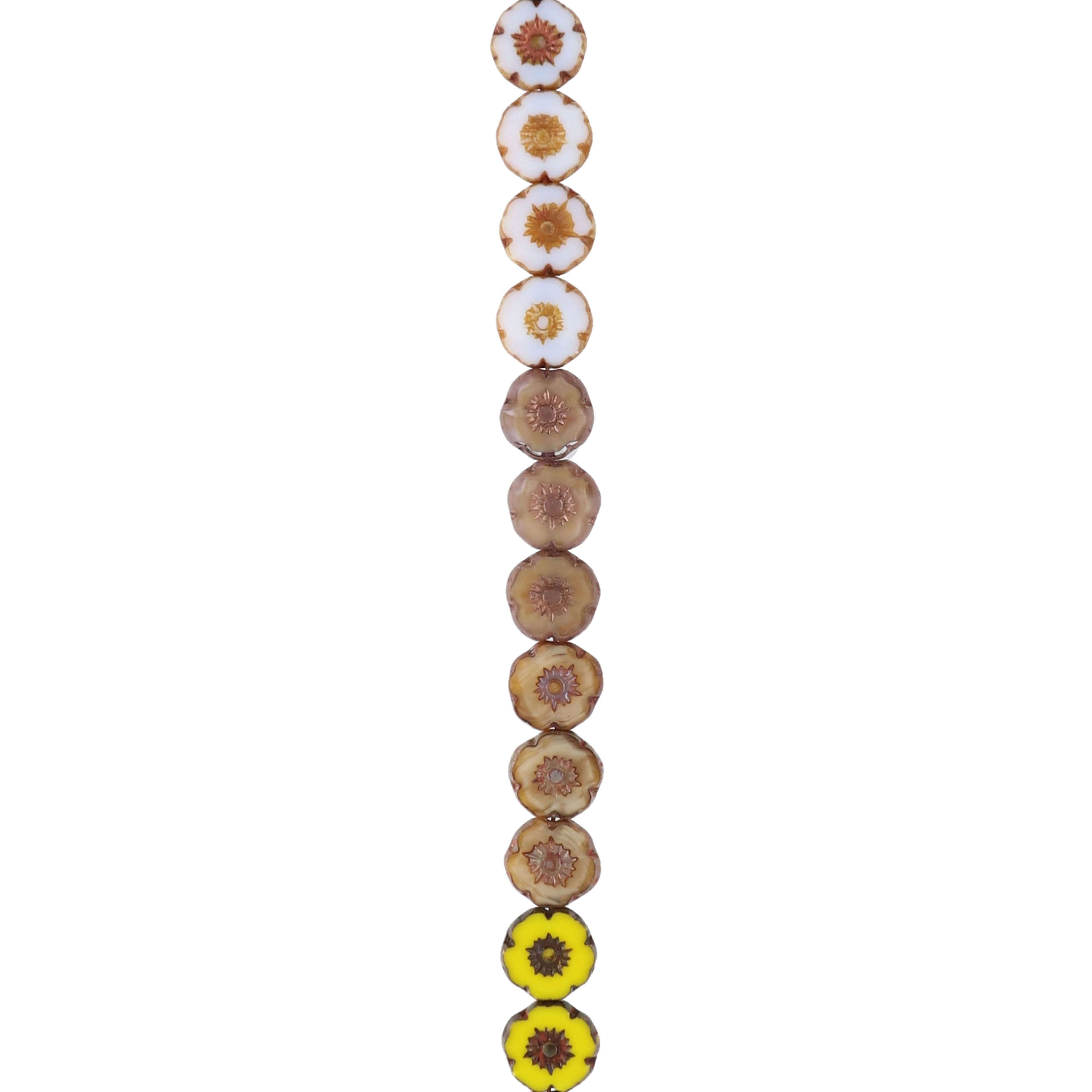 6 Packs: 22 ct. (132 total) Hibiscus Fall Czech Glass Flower Beads, 8.6mm by Bead Landing™
