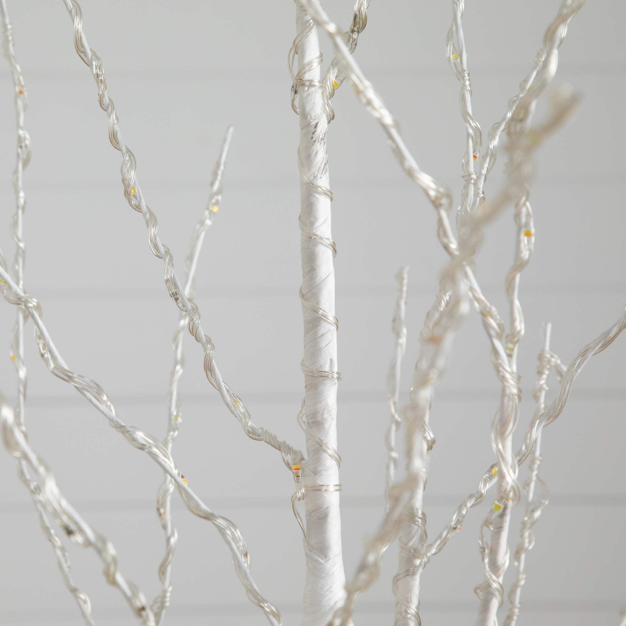 6ft. Pre-Lit White Birch Artificial Christmas Tree, Color Changing LED Lights