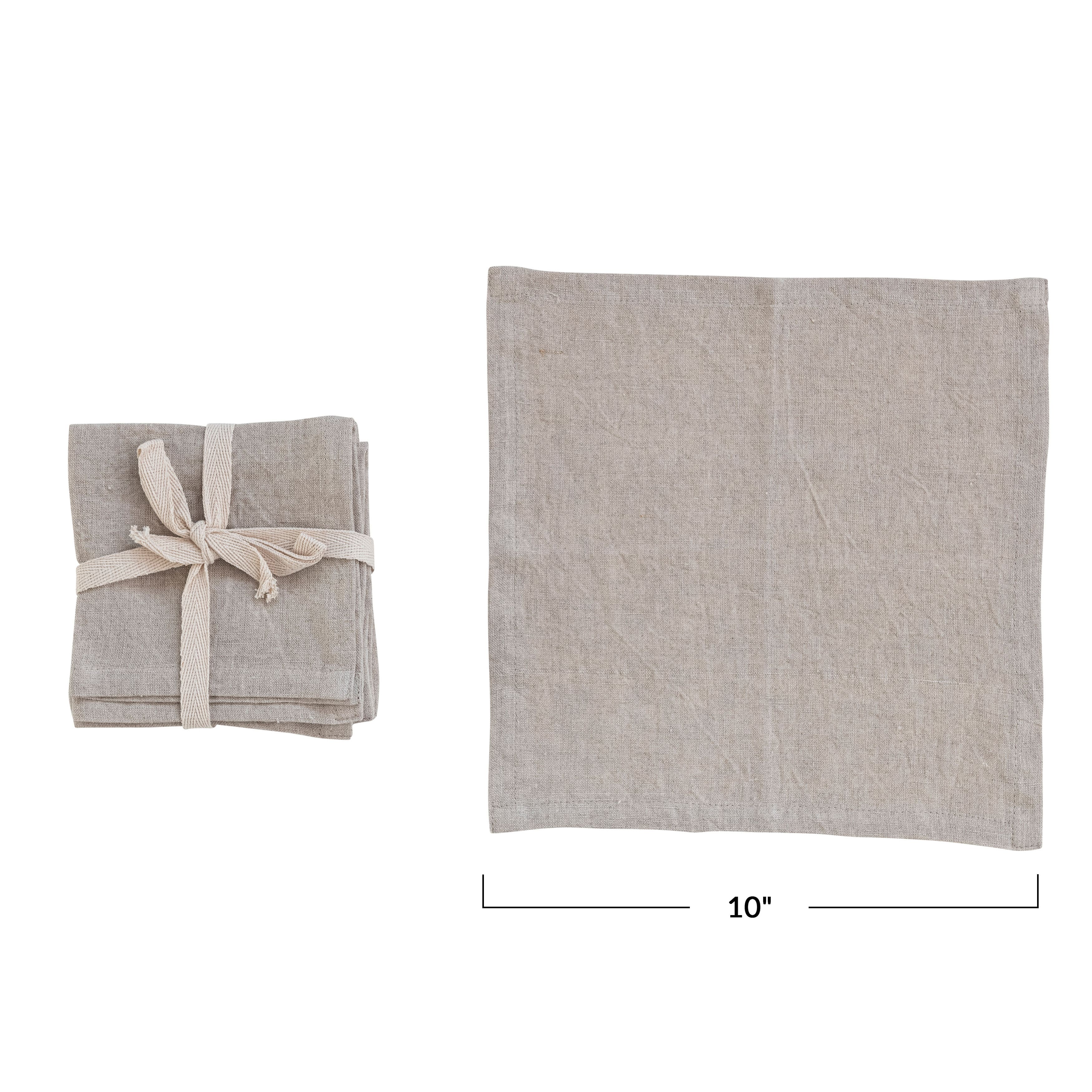 Hello Honey® 10" Square Stonewashed Linen Cocktail Napkins, 4ct.