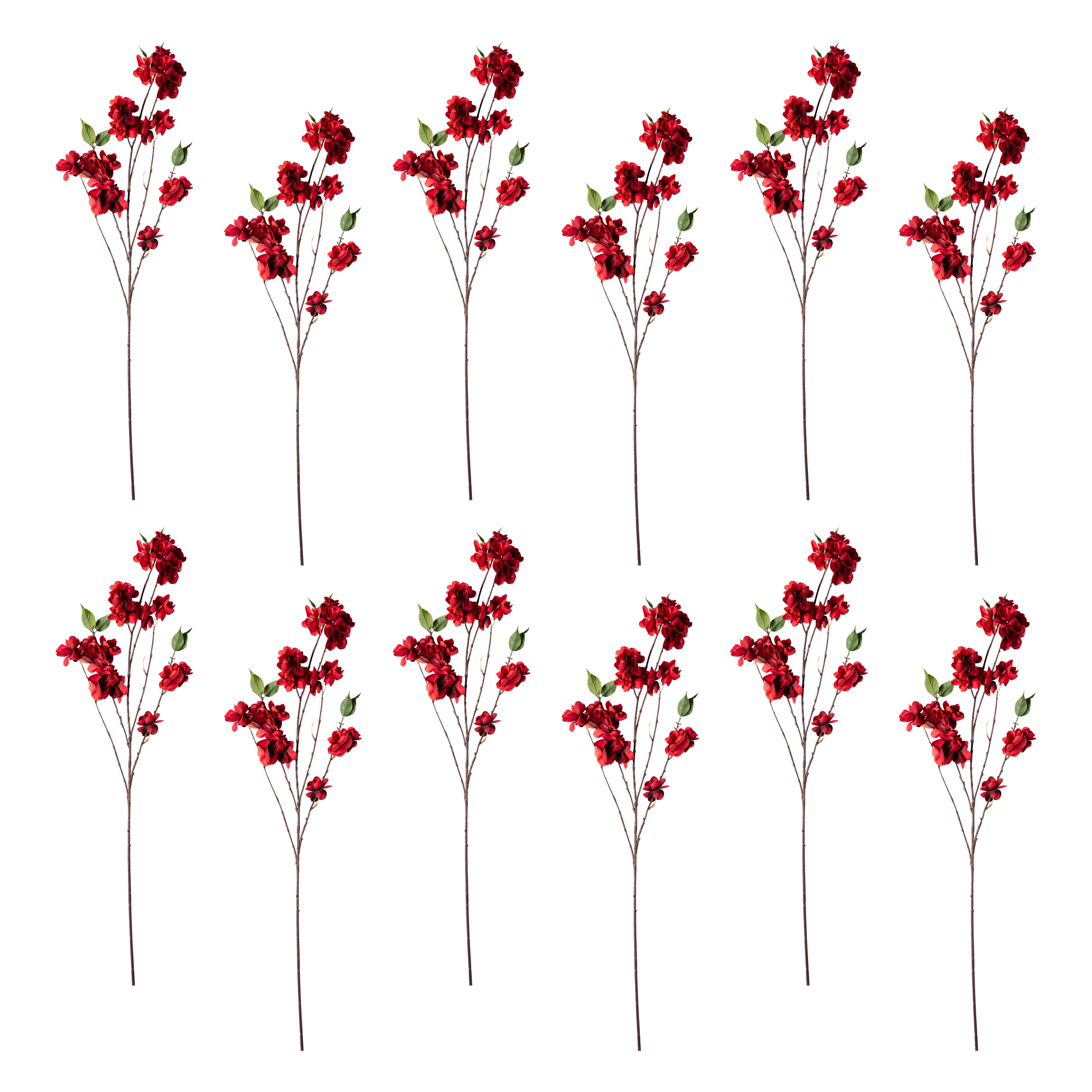 12 Pack: Red Apple Blossom Branch Spray by Ashland®