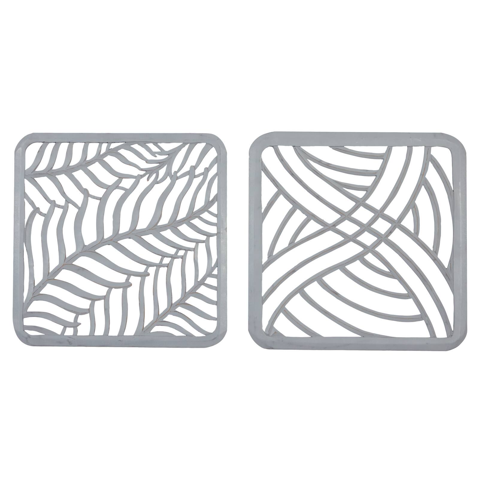 24" Gray Wood Eclectic Abstract Wall Décor Set