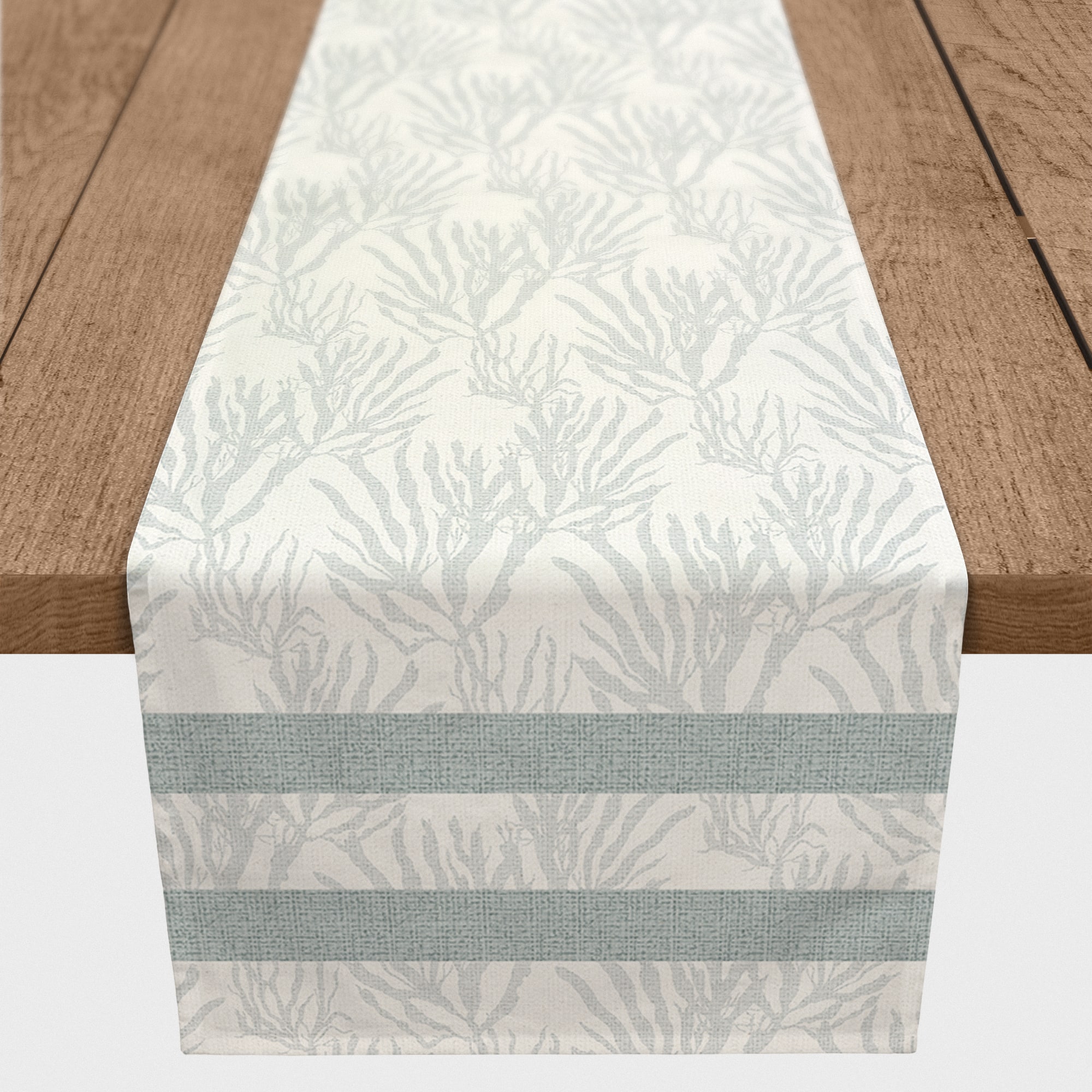 Coral & Stripe Cotton Twill Runner