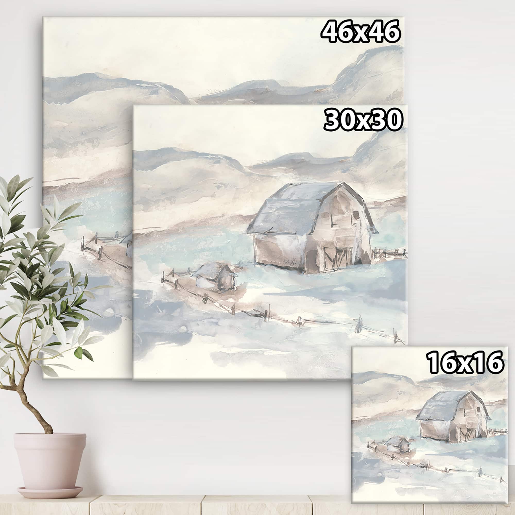 Designart - Farmhouse Barn Grey IV - Modern Farmhouse Premium Canvas Wall Art