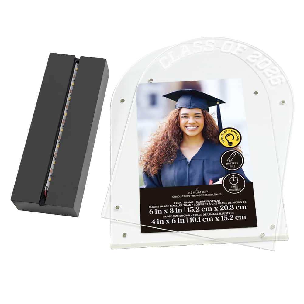 6" x 8" Black & Gold Arch 2026 Light-Up Float Frame, Graduation by Ashland®