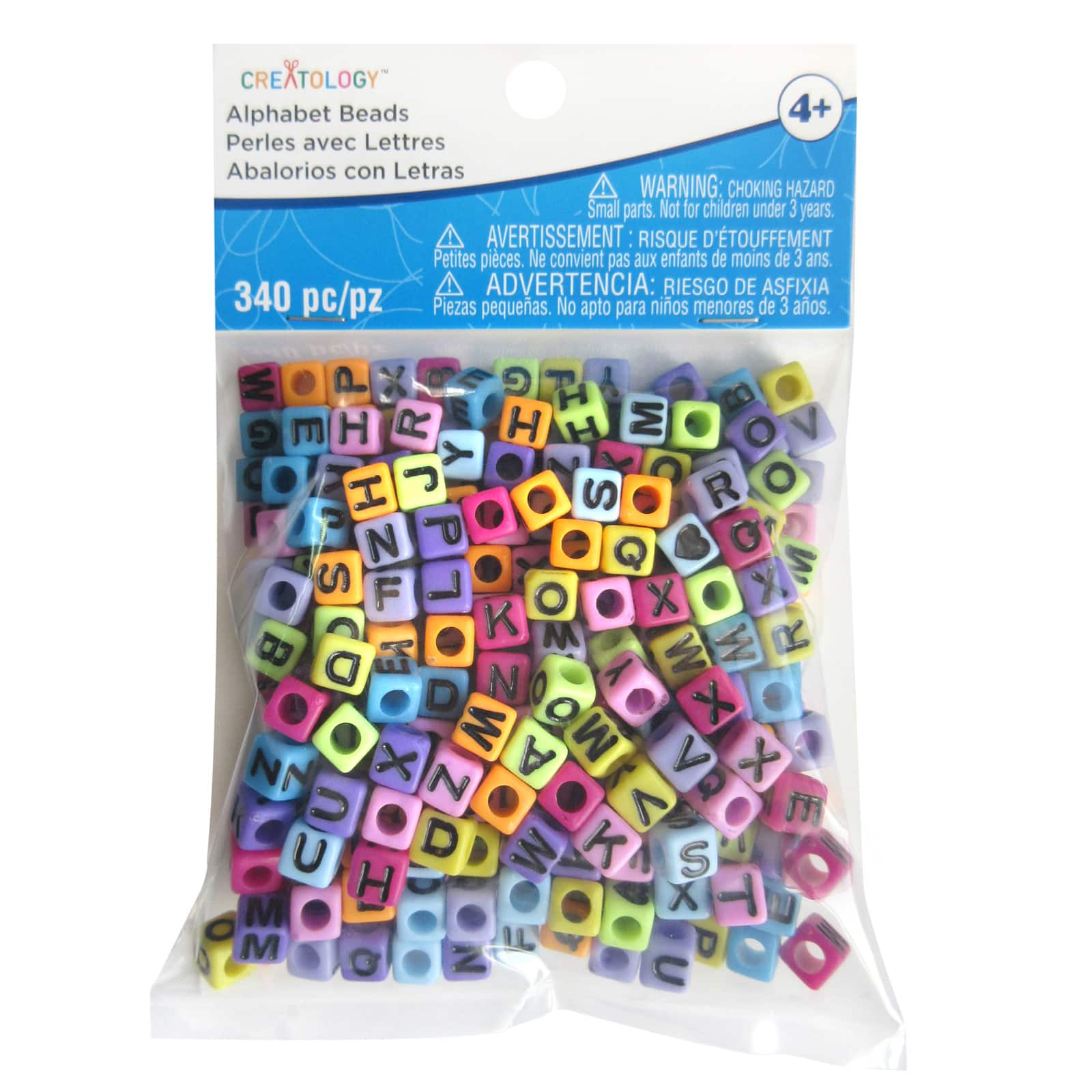 12 Packs: 340 ct. (4,080 total) Bright Cube Alphabet Beads by Creatology™, 6.5mm