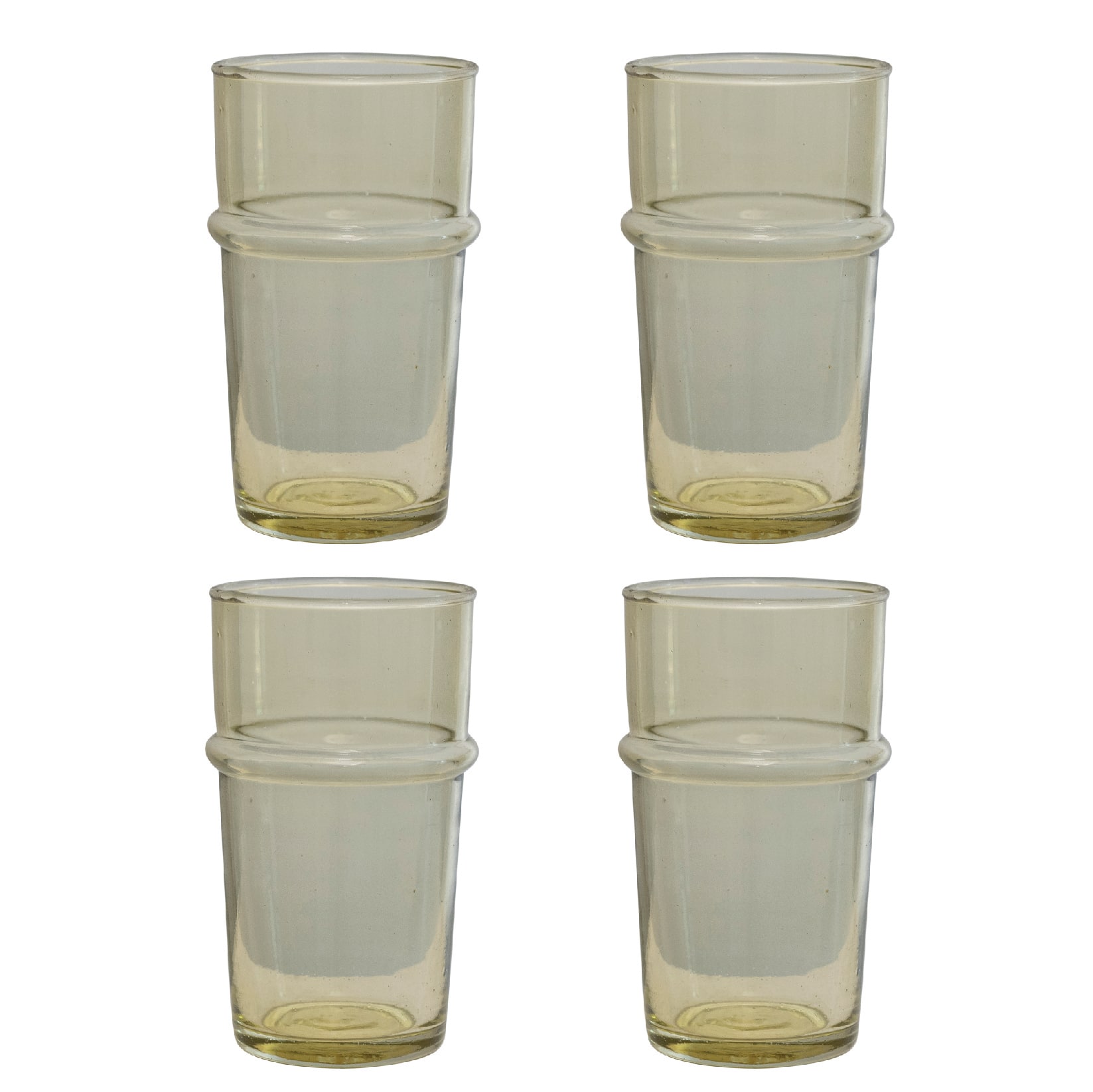 Hello Honey® 9oz. Chartreuse Modern Embossed Drinking Glass Set