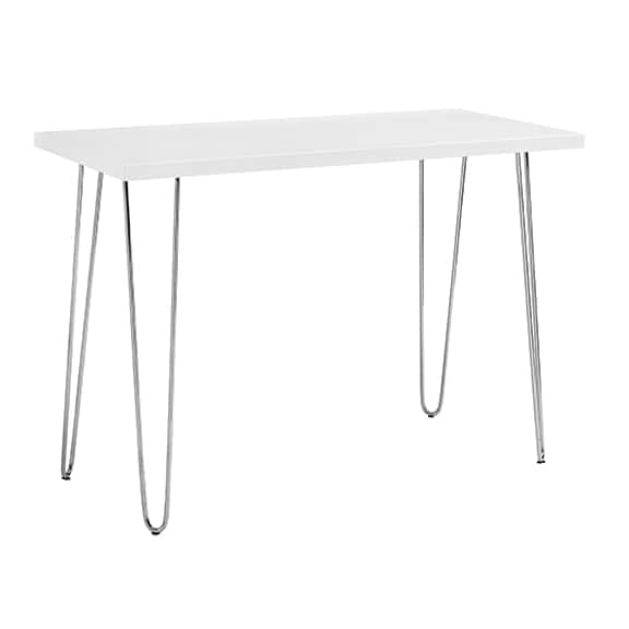 Walker Edison 42" White Mid Century Modern Wood Computer Desk