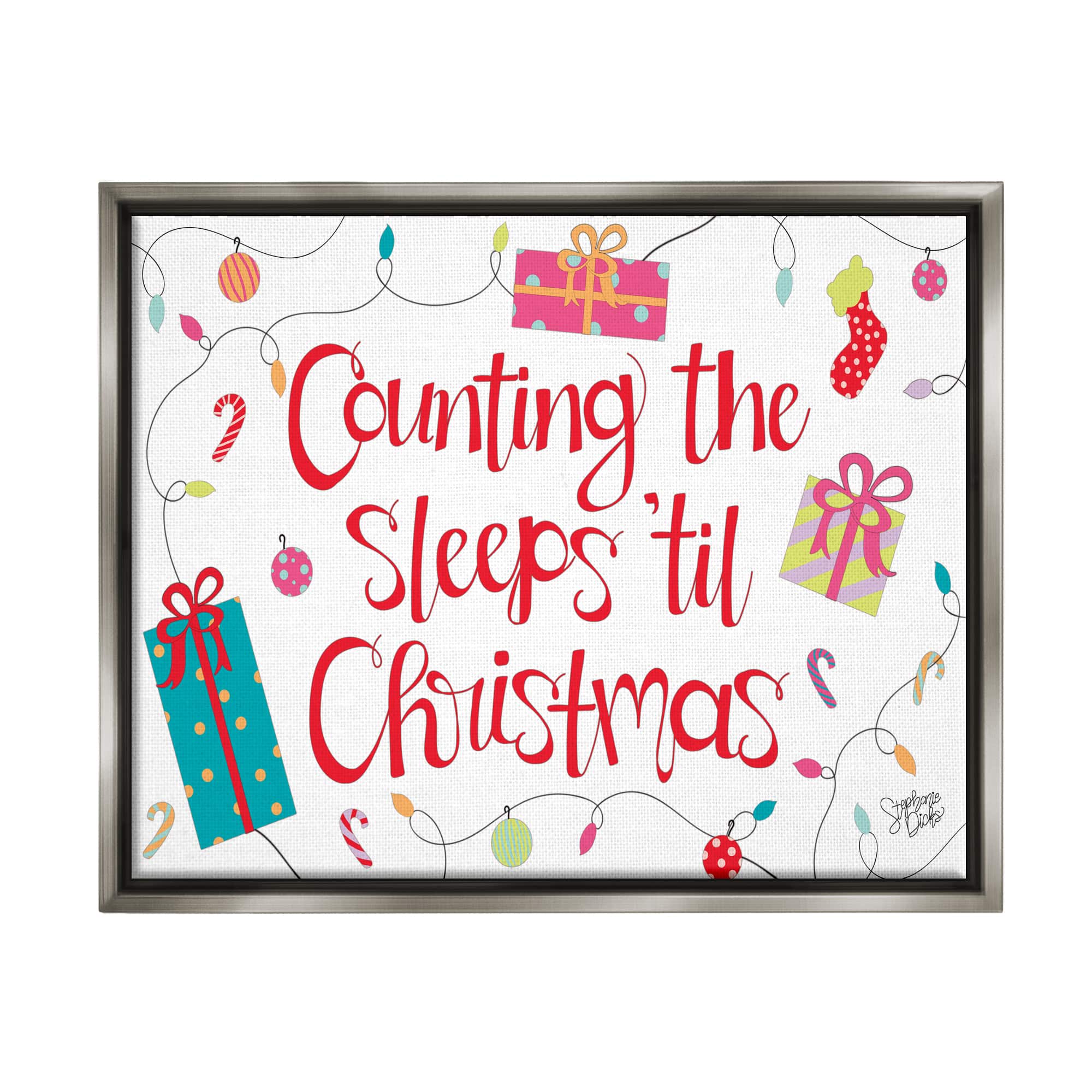 Stupell Industries Counting The Sleeps 'Til Christmas Framed Floater Canvas Wall Art