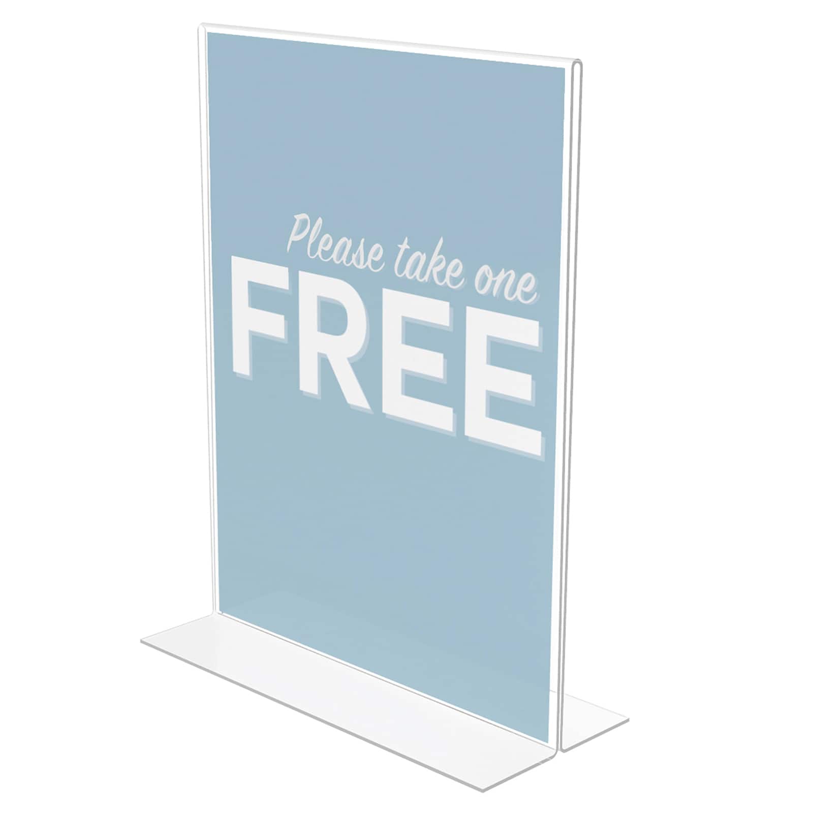Deflecto® Classic Image® Clear Stand-Up Sign Holder, Portrait, Pack of 2