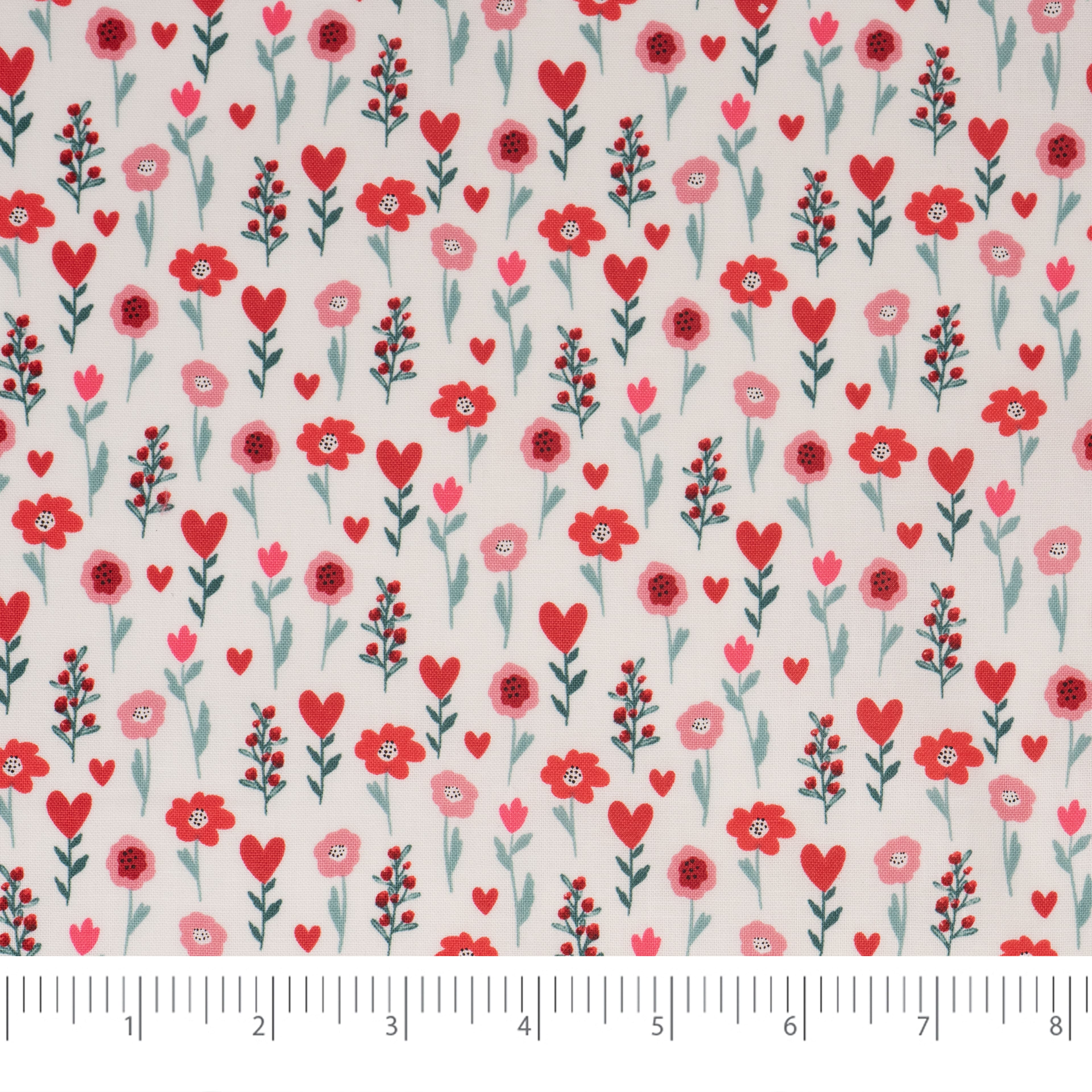 SINGER® Red Floral Cotton Fabric