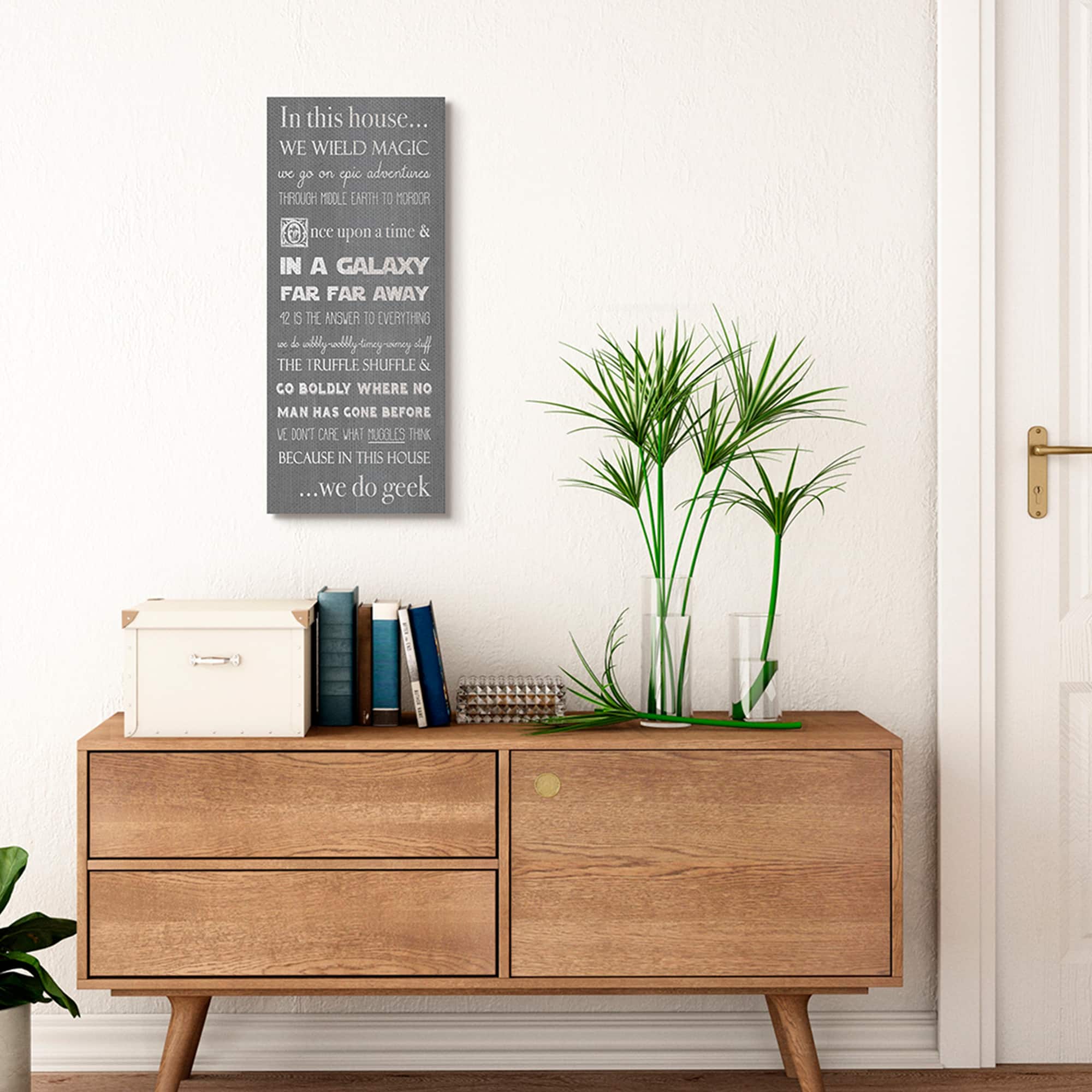 Stupell Industries In This House Phrase Family Movie Night Quotes Canvas Wall Art