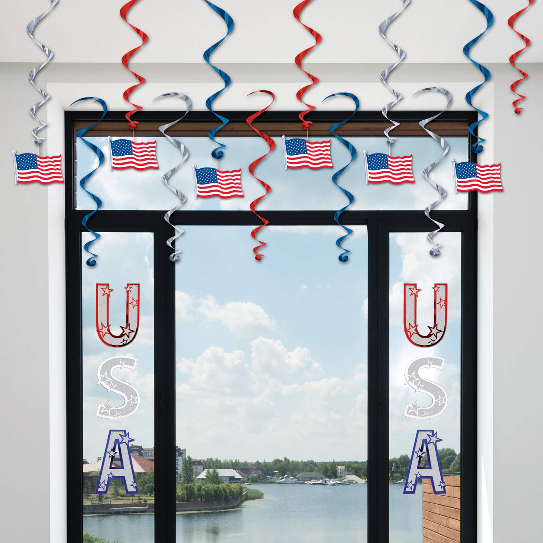 Beistle American Flag Whirls, 12ct.