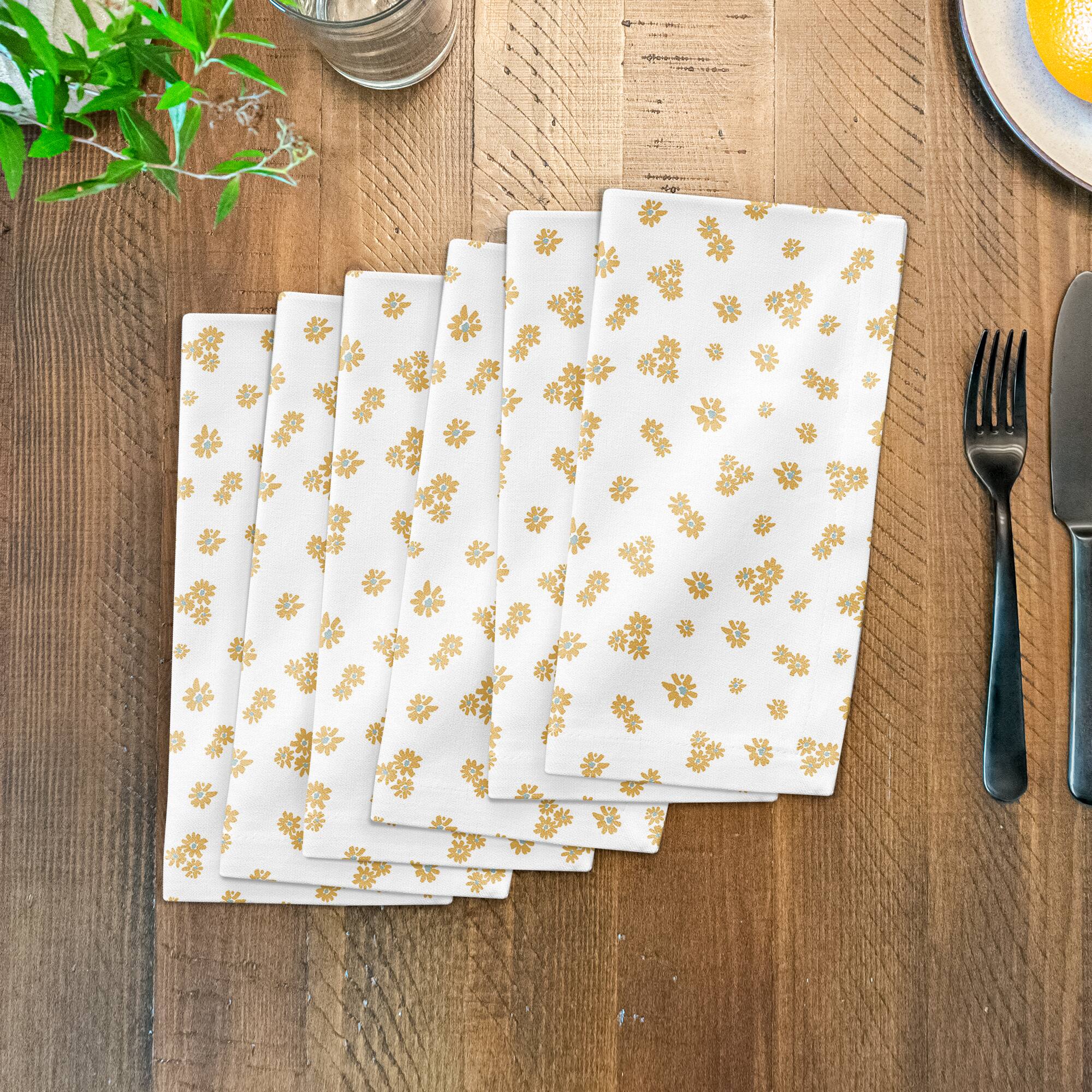 Daisy Pattern Cotton Twill Napkin