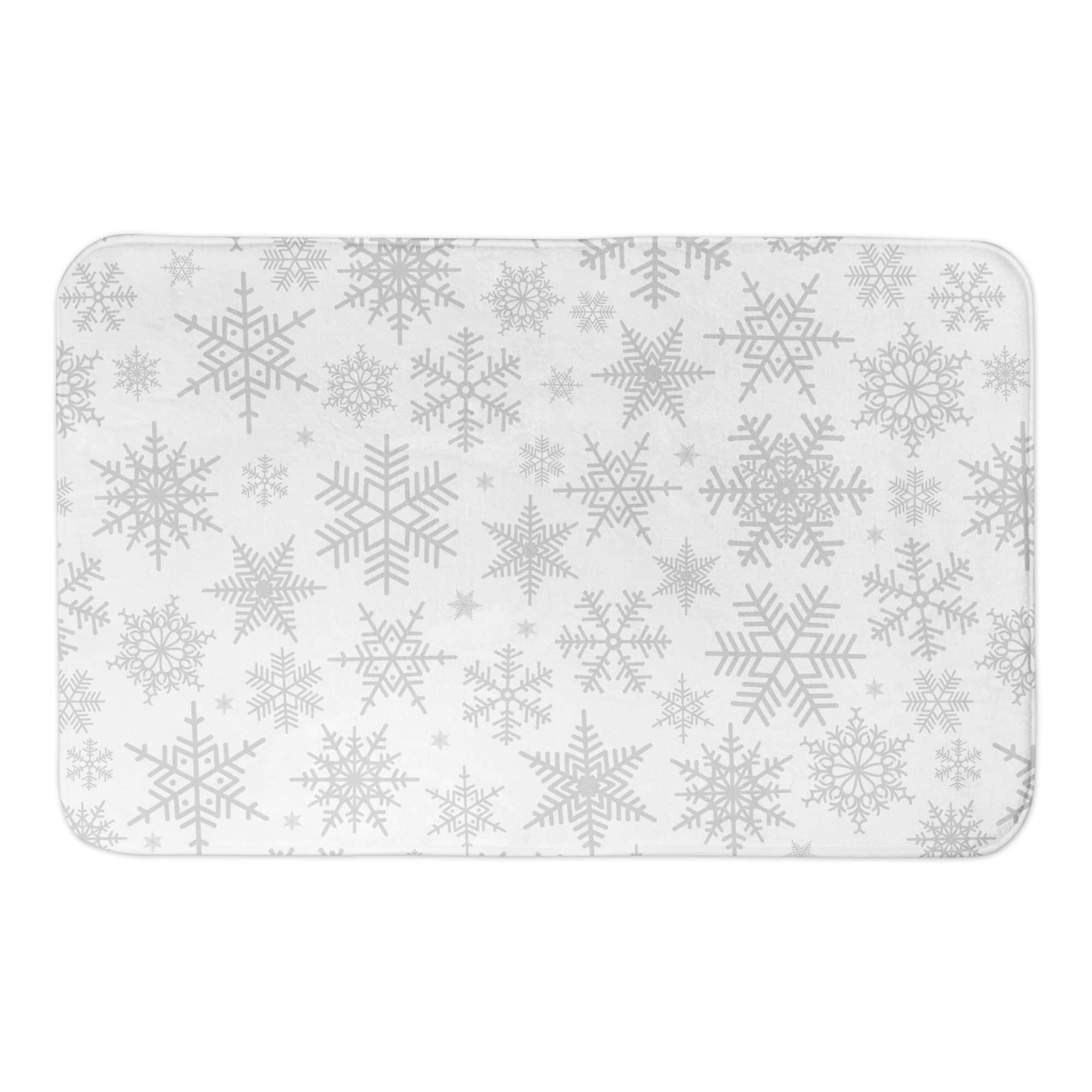 Designs Direct Simple Snowflake Pattern Bath Mat, 34" x 21"