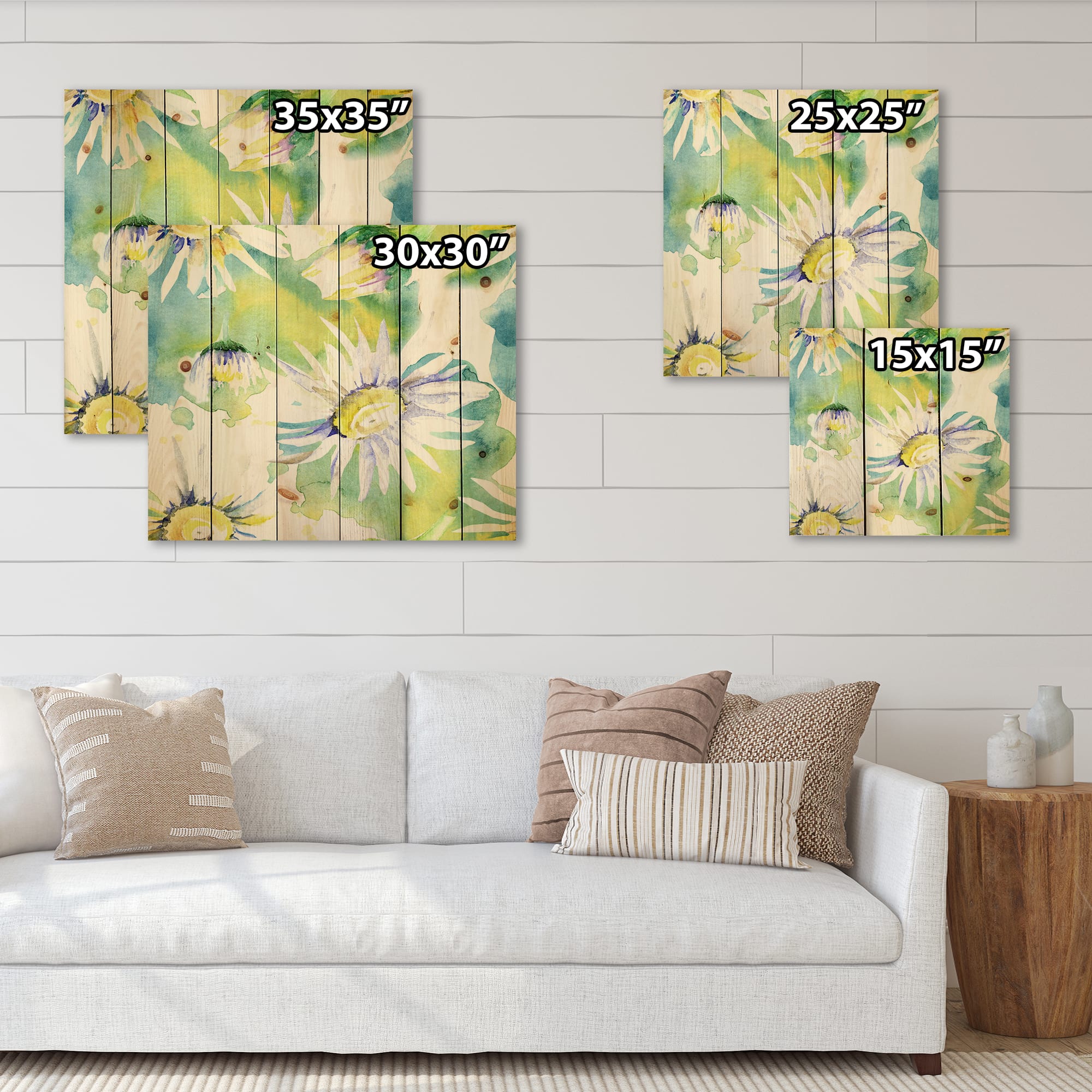 Designart - Daisy Flowers Aquarelle Impression II