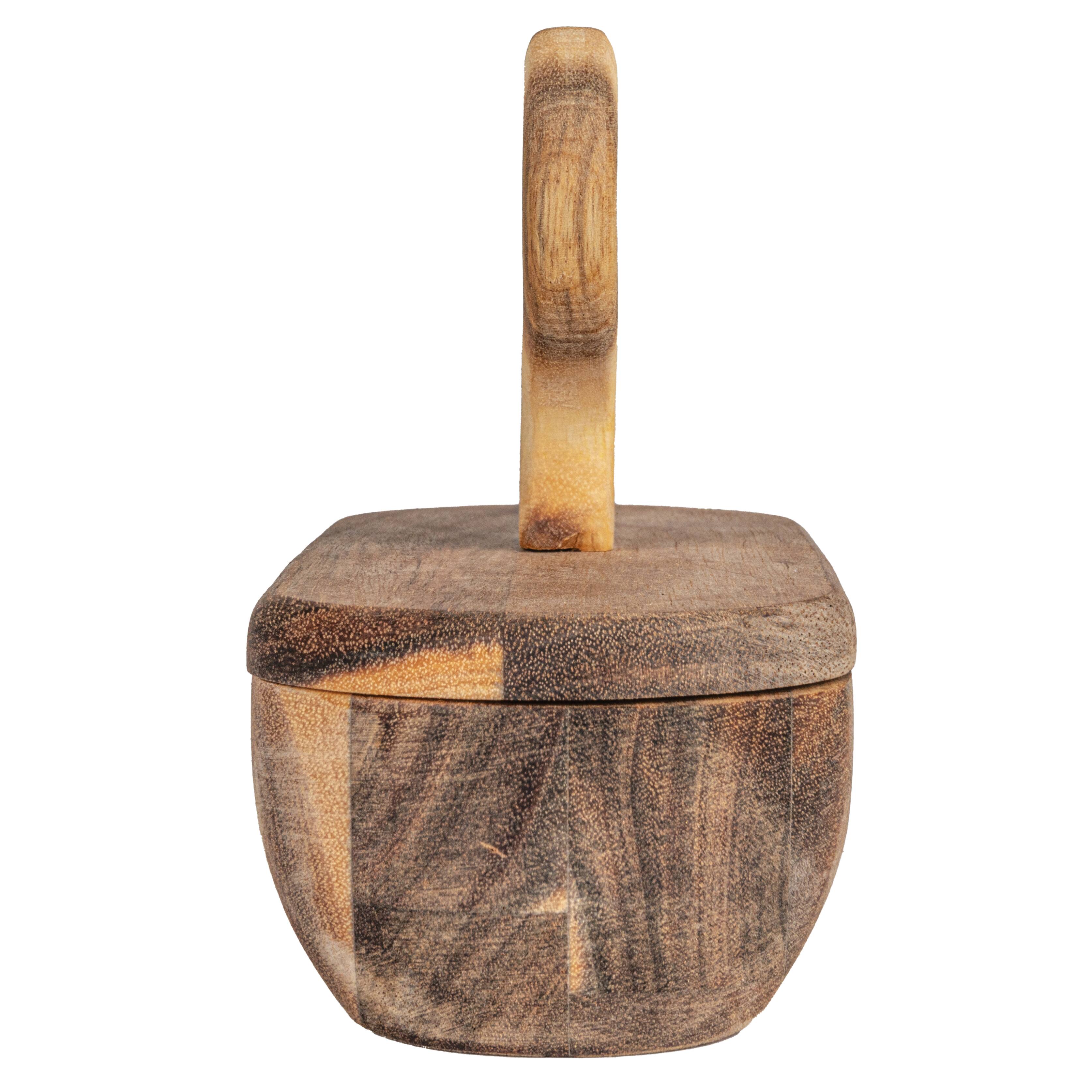 Hello Honey® 5" Acacia Wood Divided Container with Lid