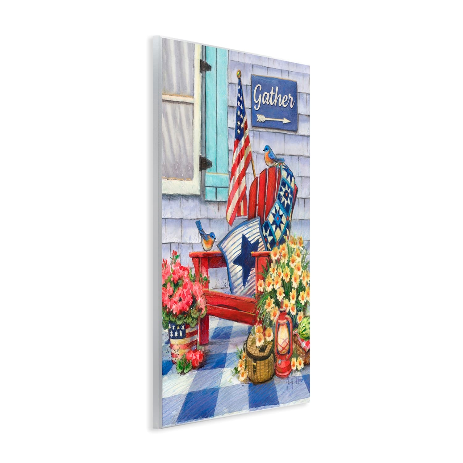 Stupell Industries Patriotic Porch View Wall Plaque Art