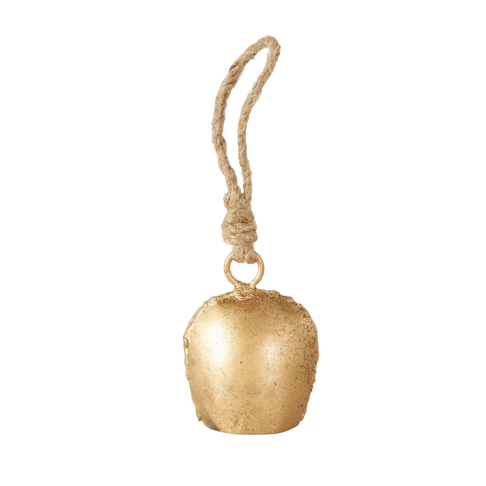 Gold Tibetan Inspired Metal Decorative Bells with Jute Rope & Canvas Tote Set