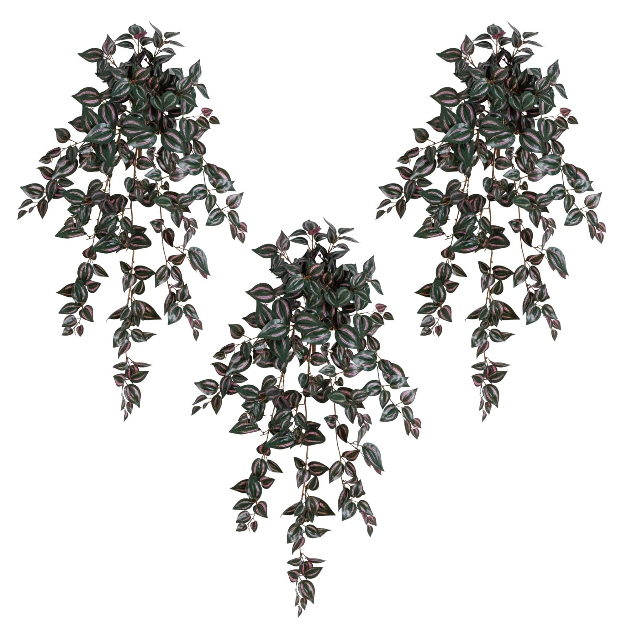 41" UV Resistant Artificial Wandering Jew Hanging Plant (Indoor/Outdoor)- Set of 3