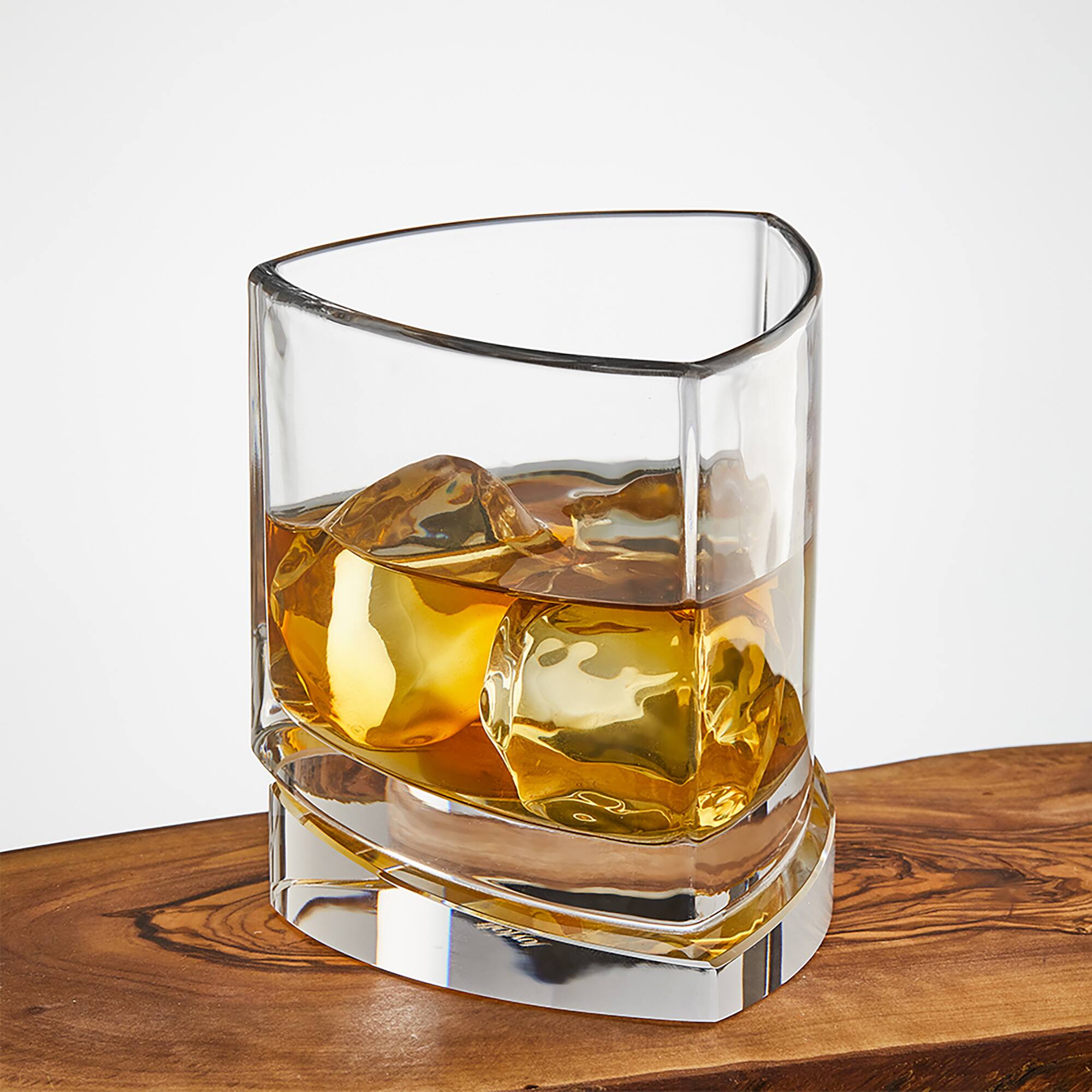 JoyJolt® 9.9oz. Aqua Vitae Triangle Off Base Whiskey Glasses, 2ct.