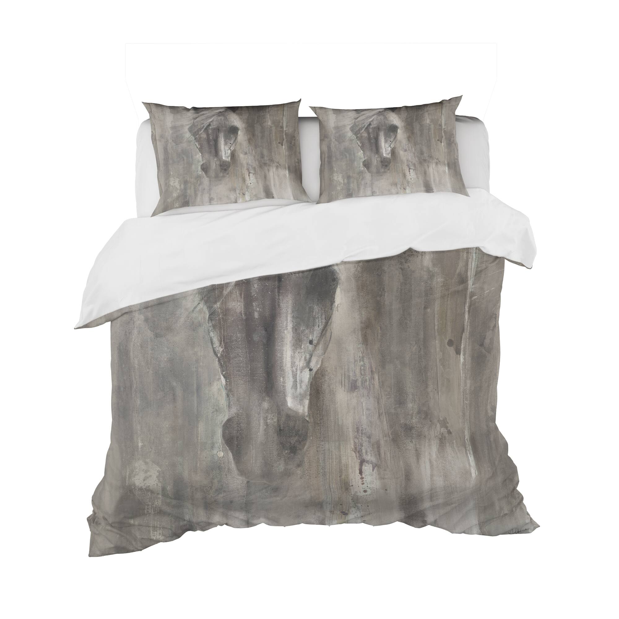 Designart 'Farmhouse Horse' Cottage Bedding Set - Duvet Cover & Shams