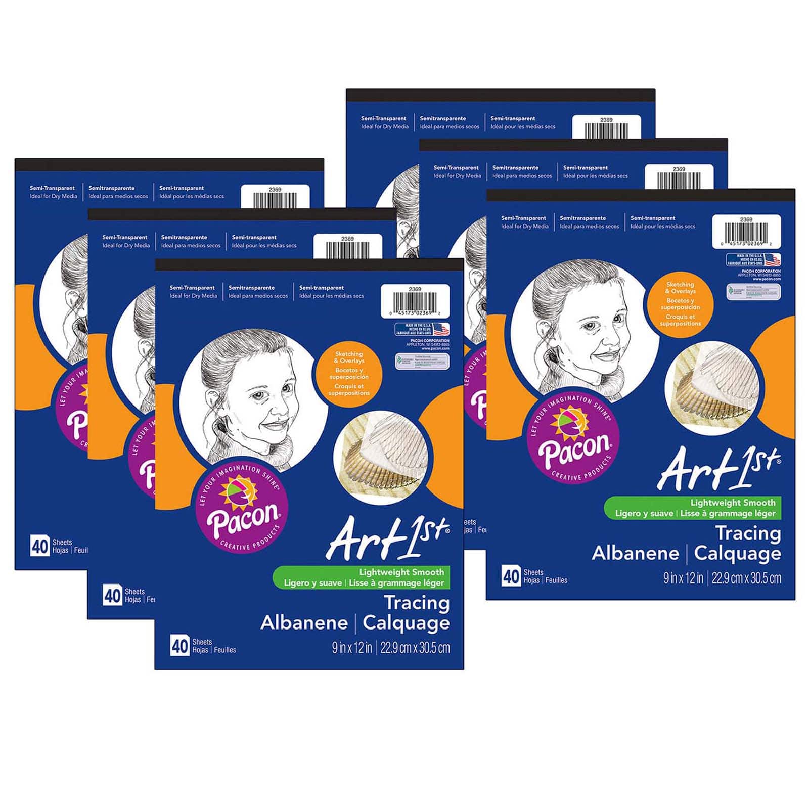 Pacon® UCreate® 9" x 12" White Tracing Pad, 6ct.