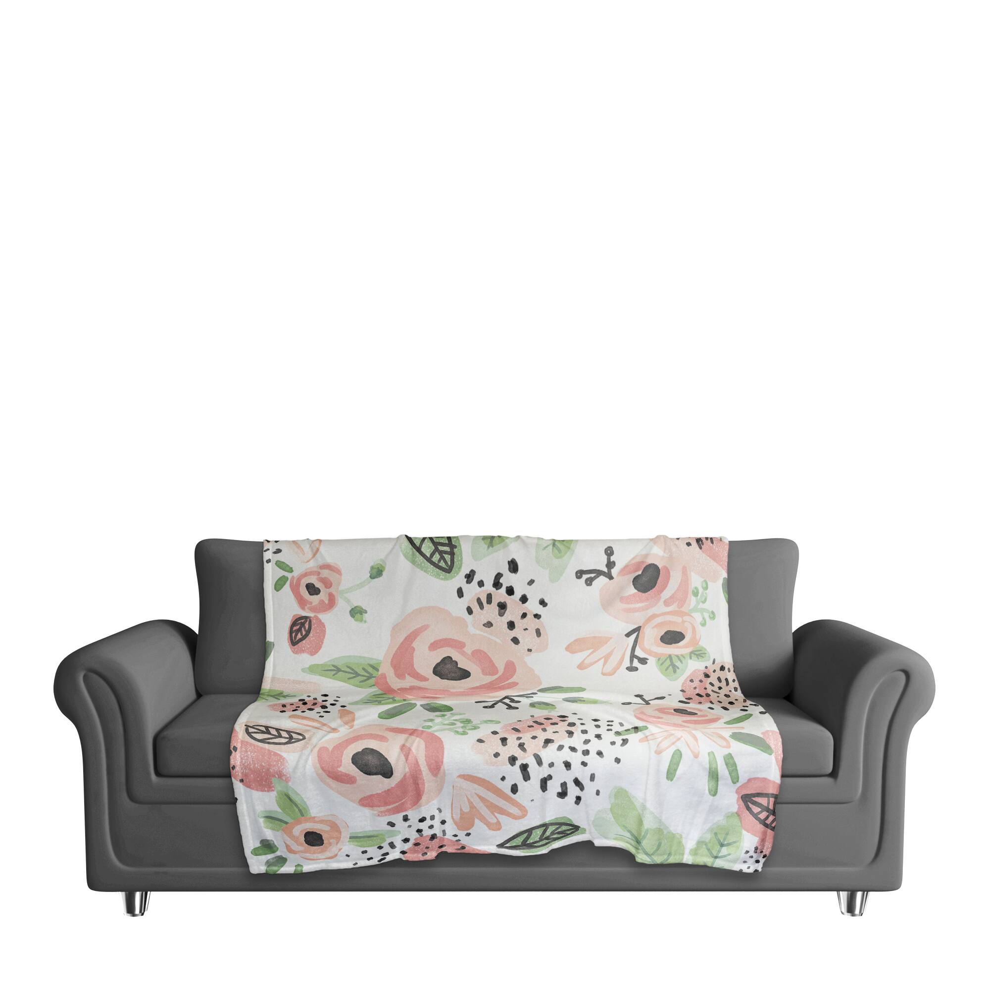 Blush Flowers Fleece Blanket