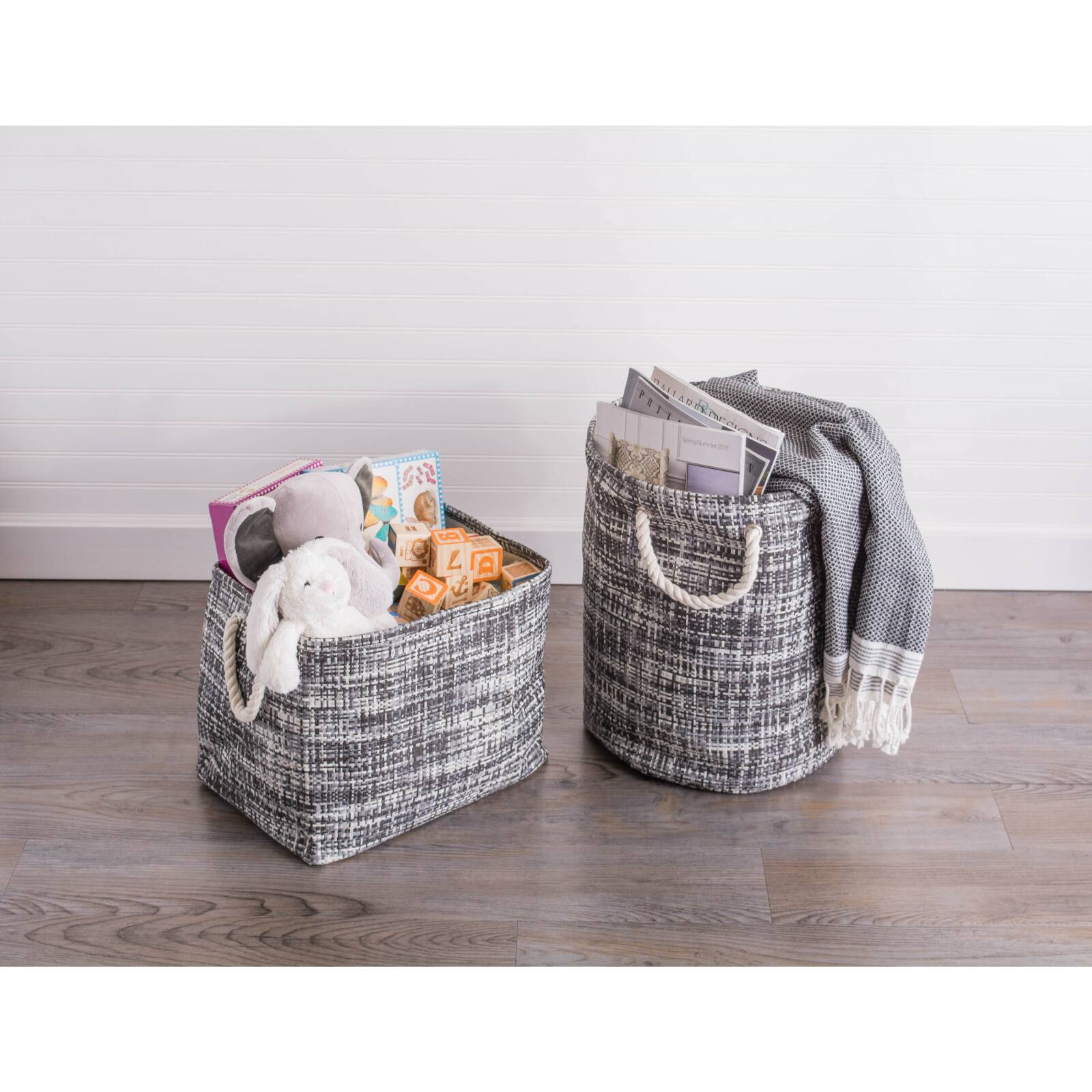 DII® Medium Tweed Round Paper Bin
