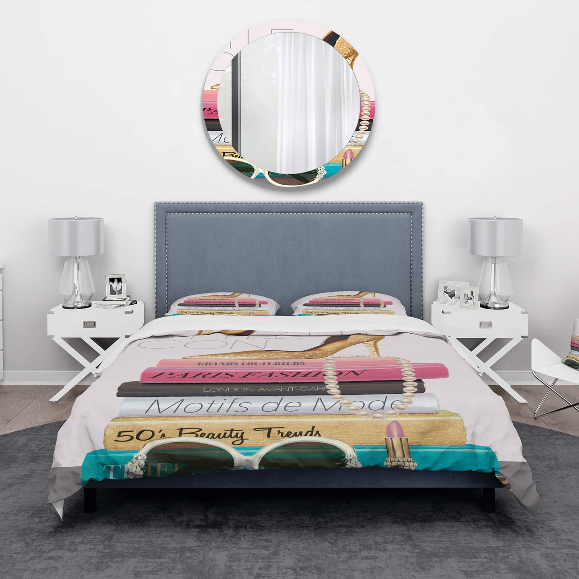 Designart 'Paris Glamourous Gold Style IV' Teenage Bedding Set - Duvet Cover & Shams