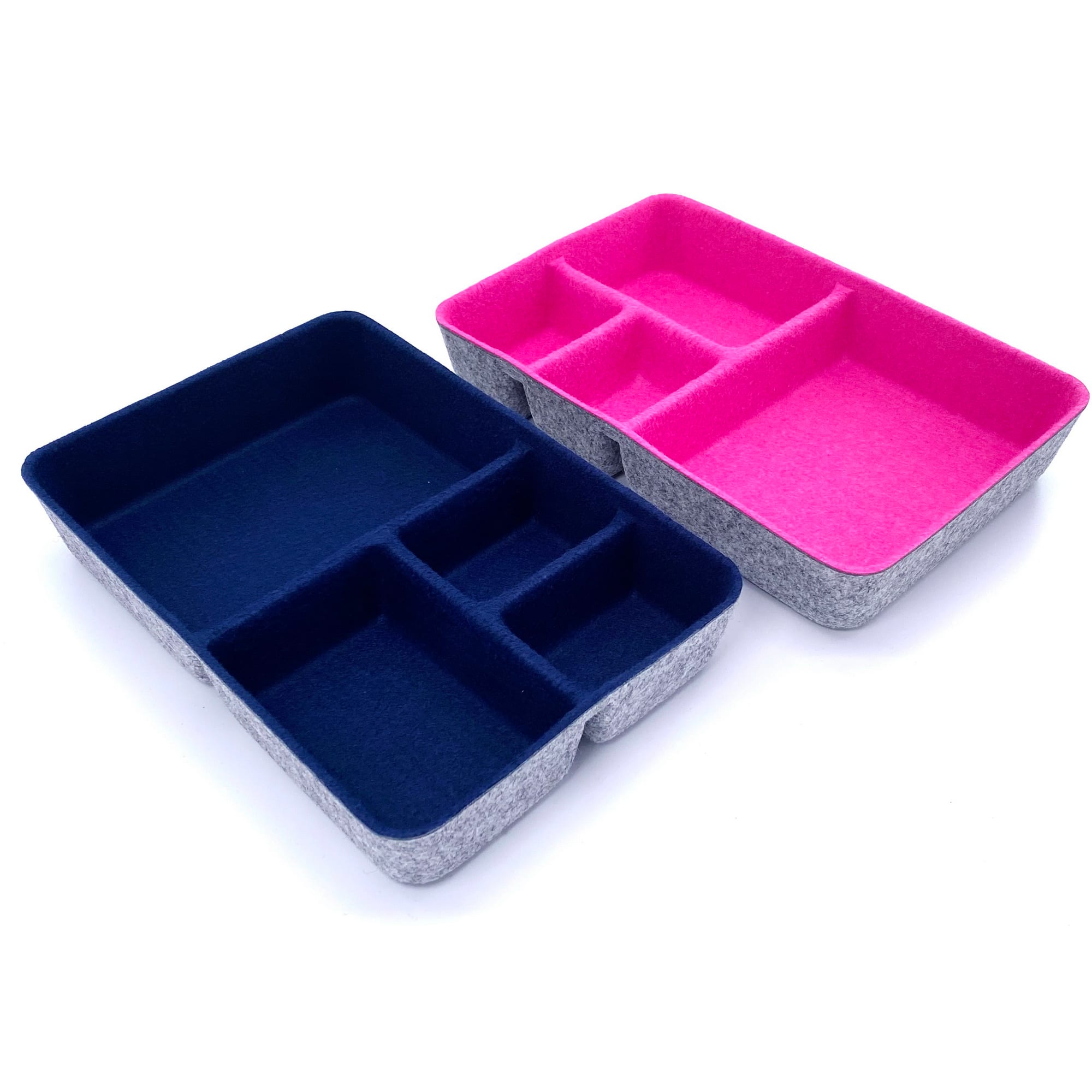 Welaxy 2 Piece Felt 4 Compartment Drawer Organizer Trays