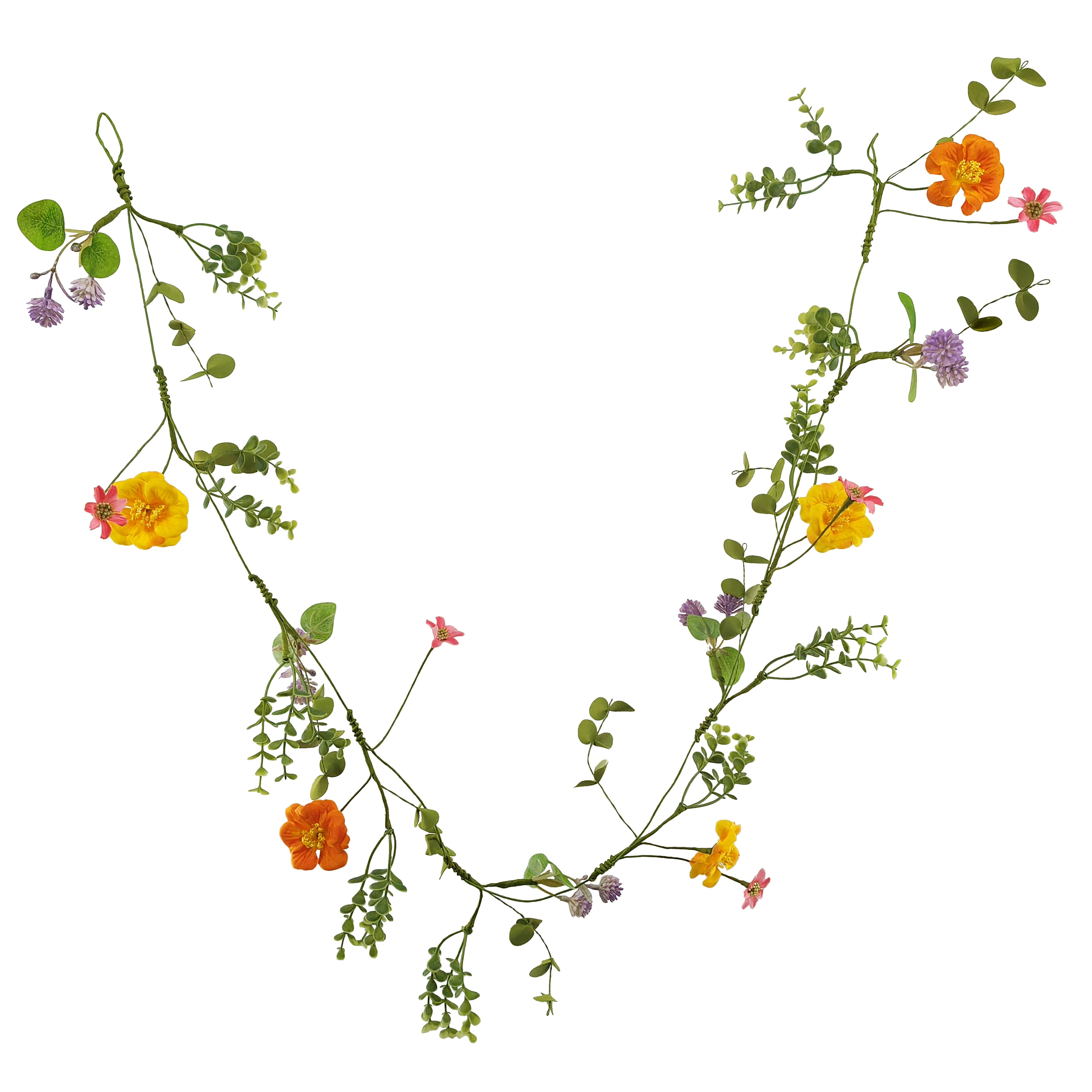 5ft. Yellow Floral Mix Coiled Garland by Ashland®