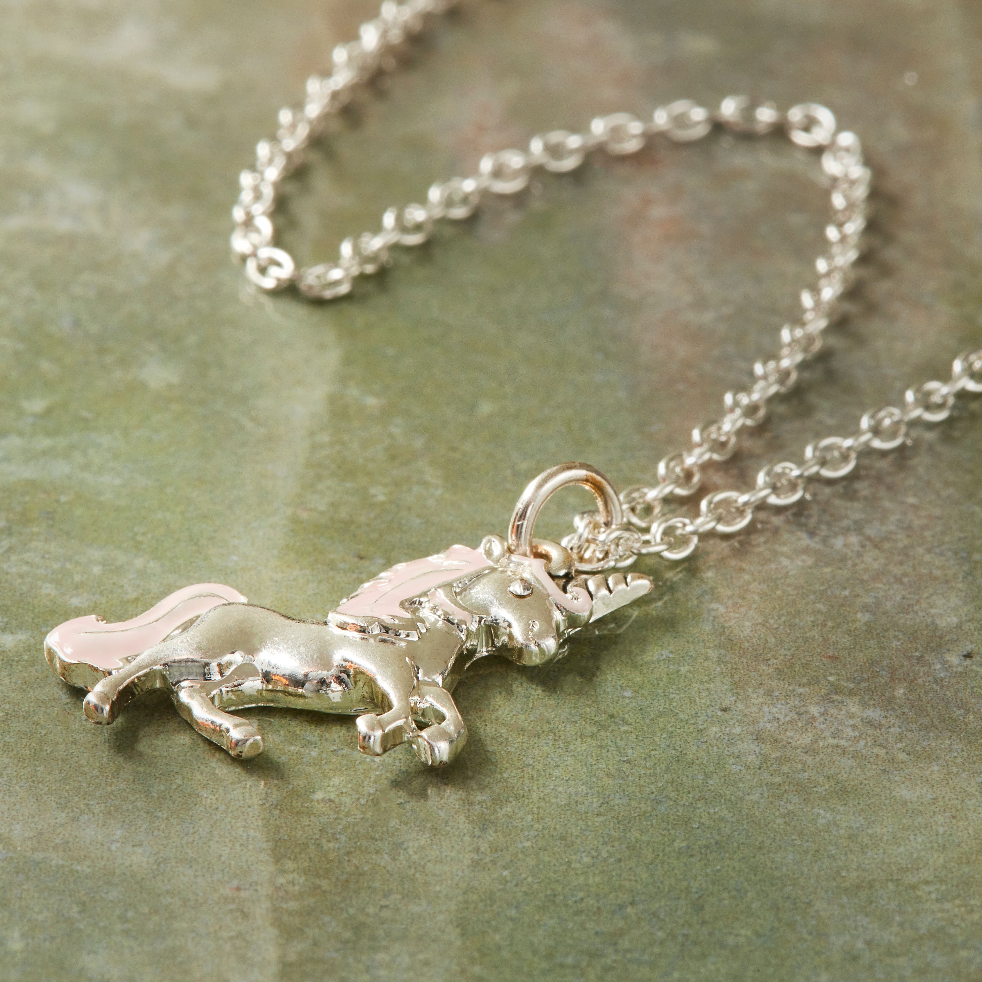 Pink & Silver Plated Unicorn Charm by Bead Landing™