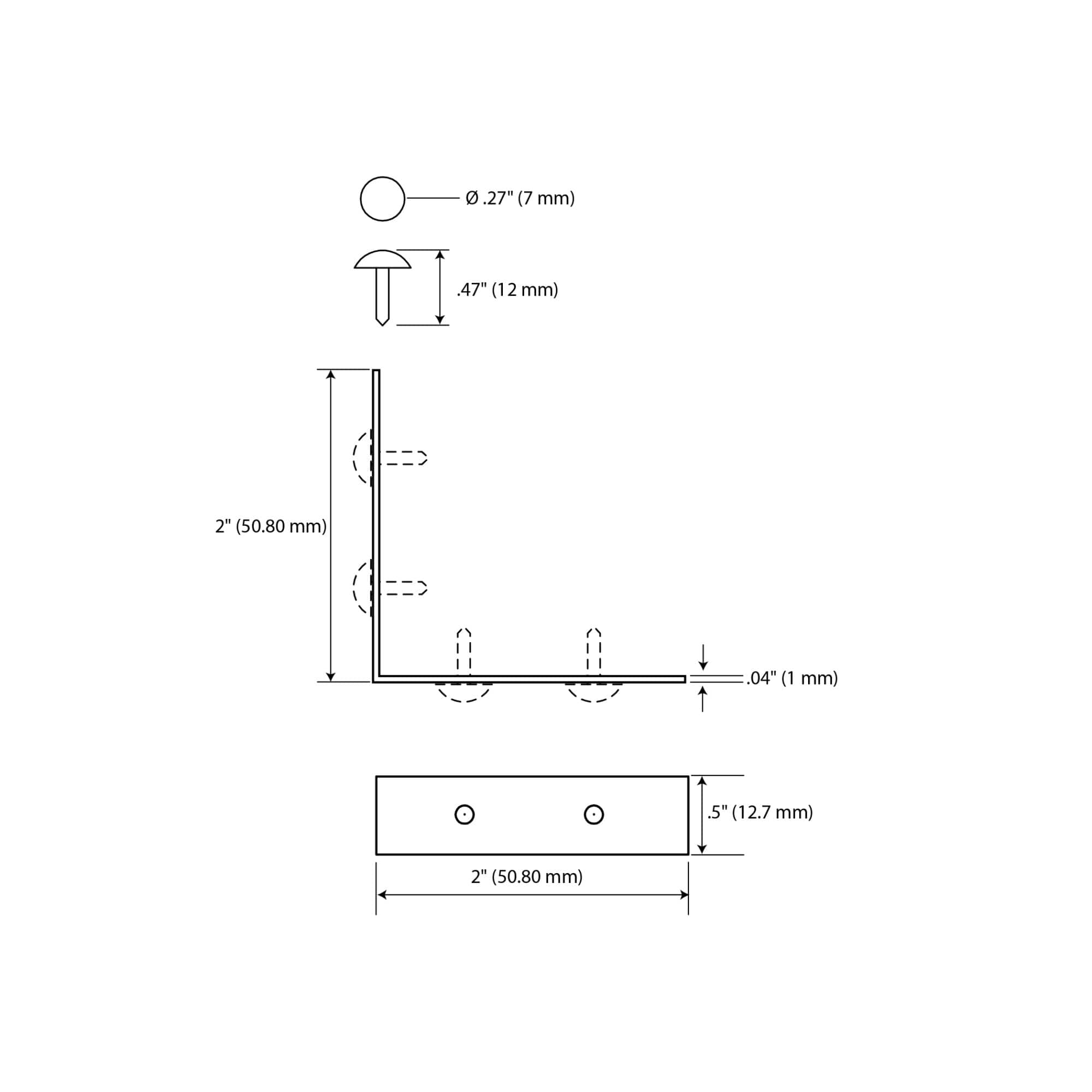 Dritz® Home Nickel Small Campaign Textured Right Angles, 4ct.