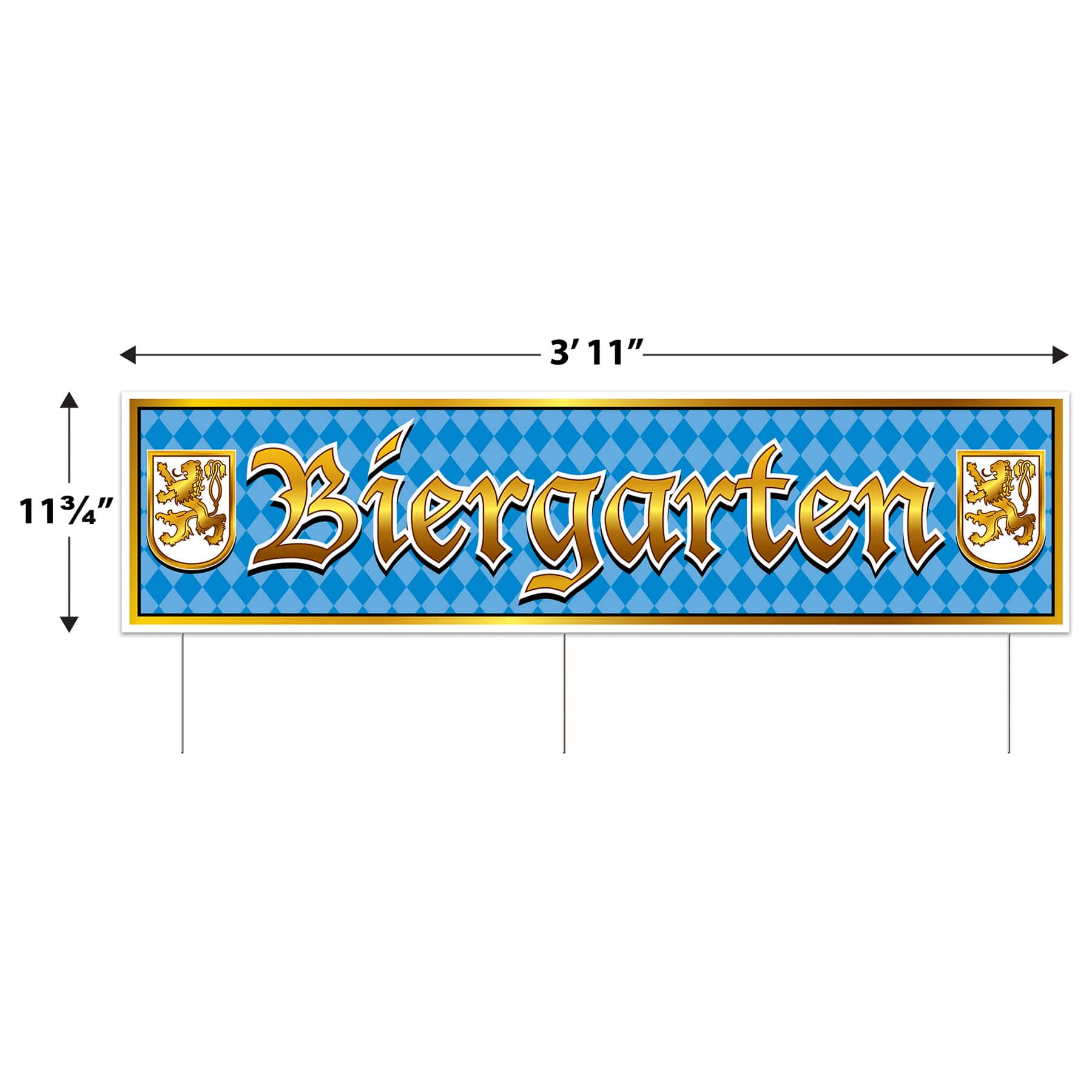 Beistle 11.75" x 47" Oktoberfest Plastic Jumbo Biergarten Yard Sign