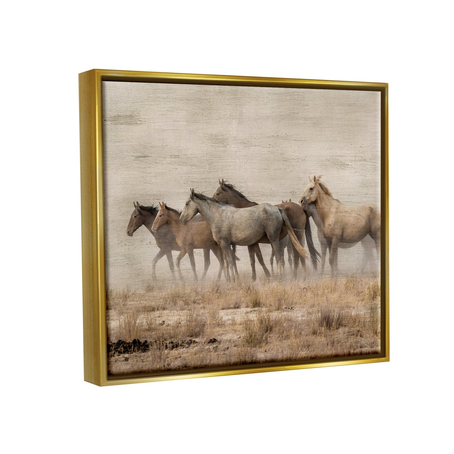 Stupell Industries Galloping Horse Herd Countryside Floater Framed Art