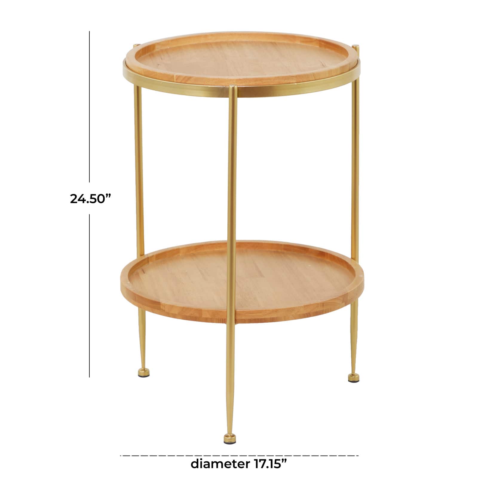 25" Brown Metal Contemporary Accent Table