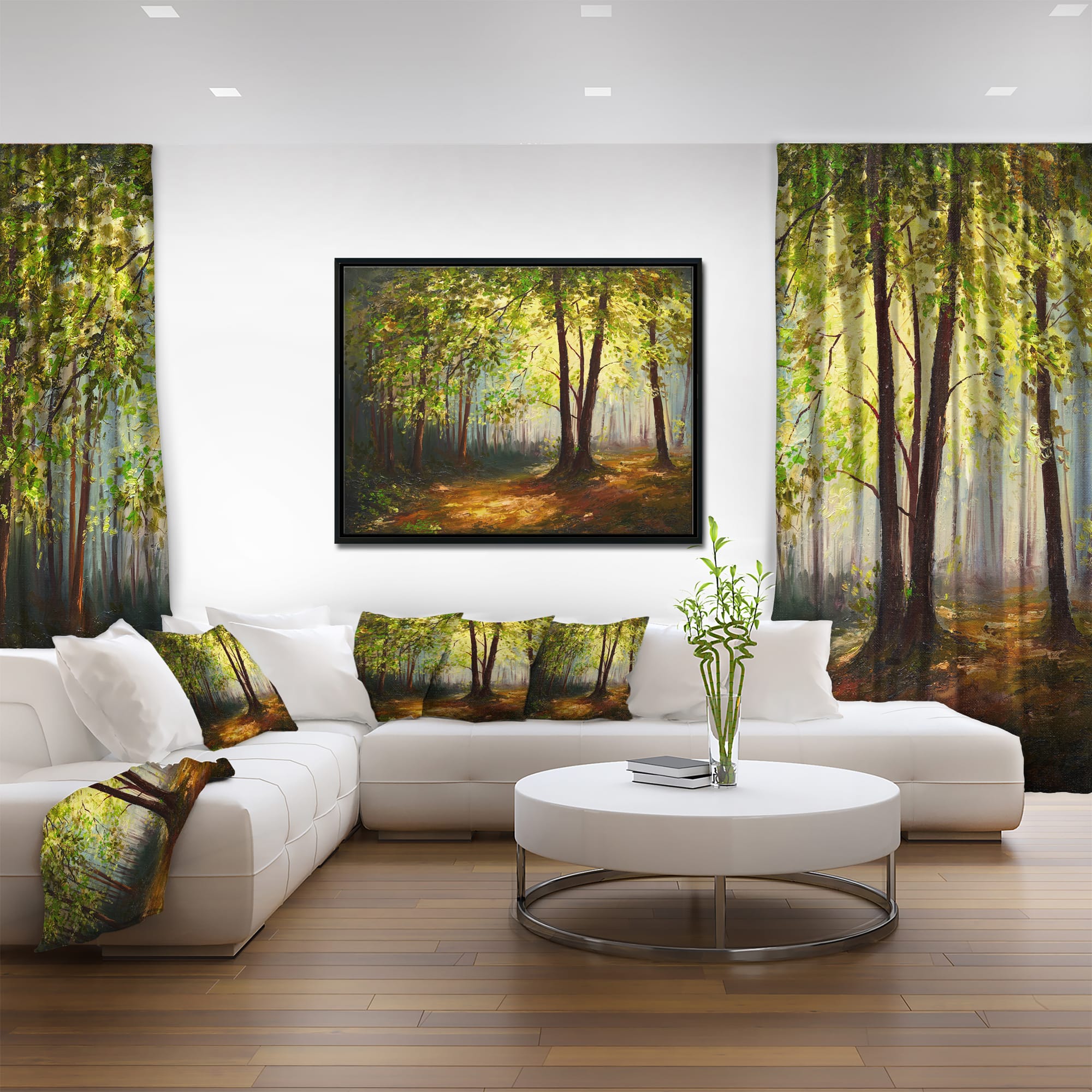 Designart - Summer Forest - Landscape Art Print Framed Canvas