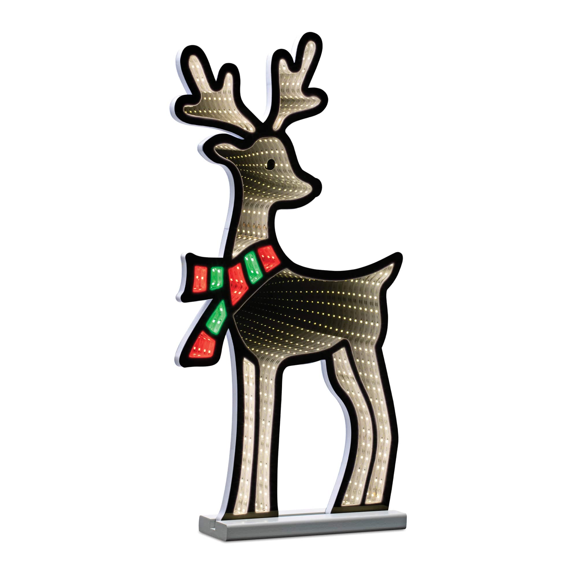 94331DS 23.5 in. Acrylic UL Plug Deer with Scarf Ekkolight, White & Red