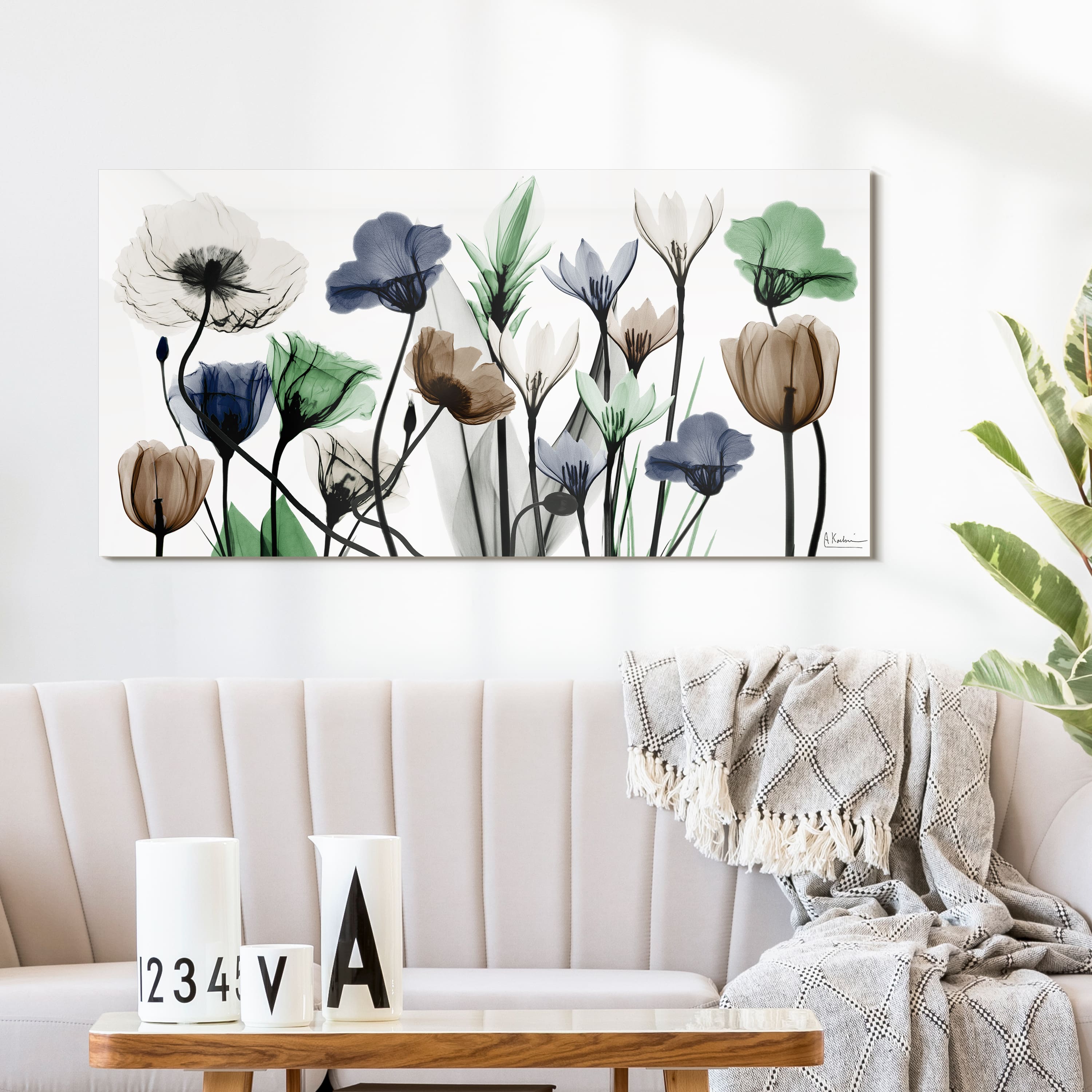 Empire Art Direct 24" x 48" Floral Landscape Frameless Free Floating Printed Tempered Glass Wall Art