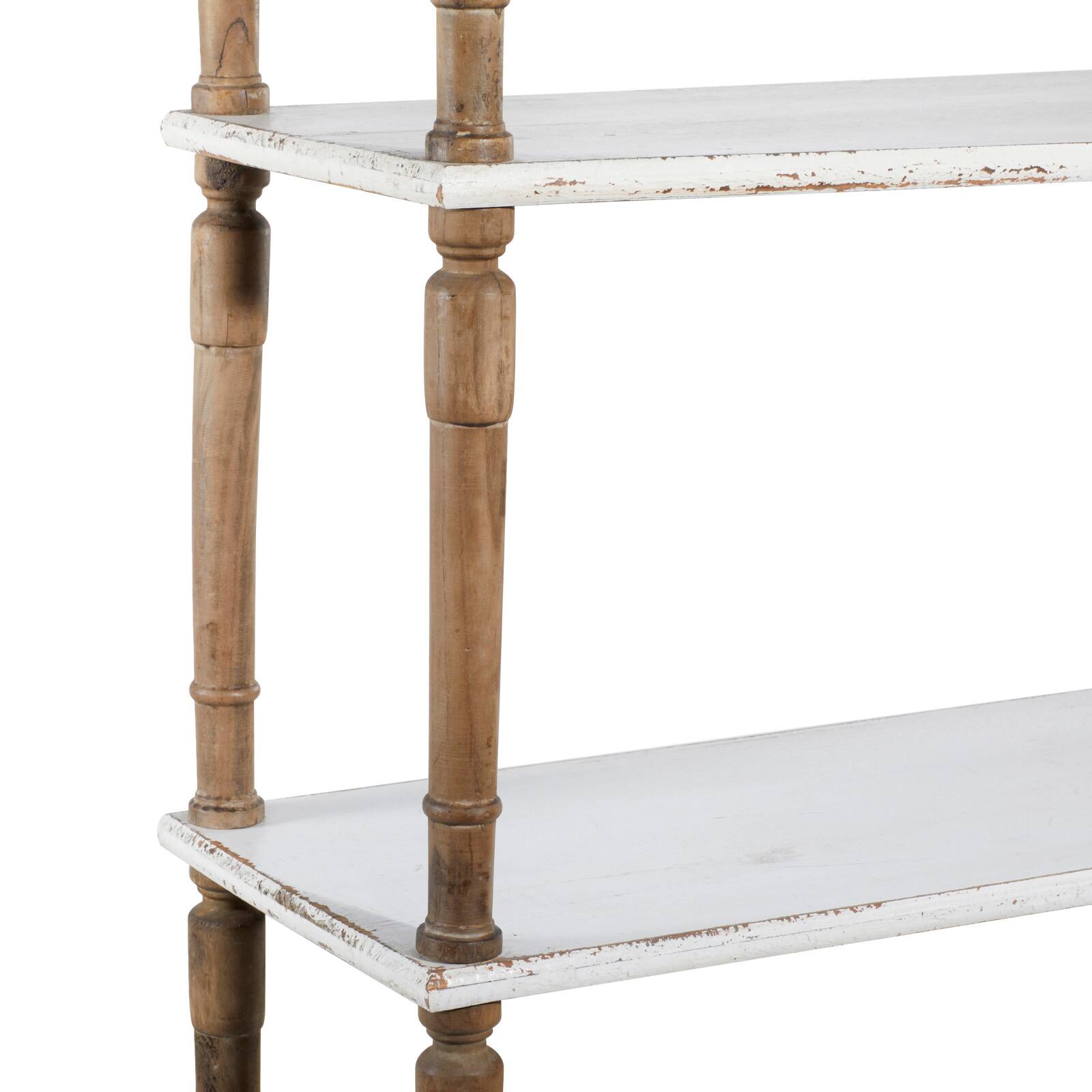 White Wood Farmhouse Shelving Unit