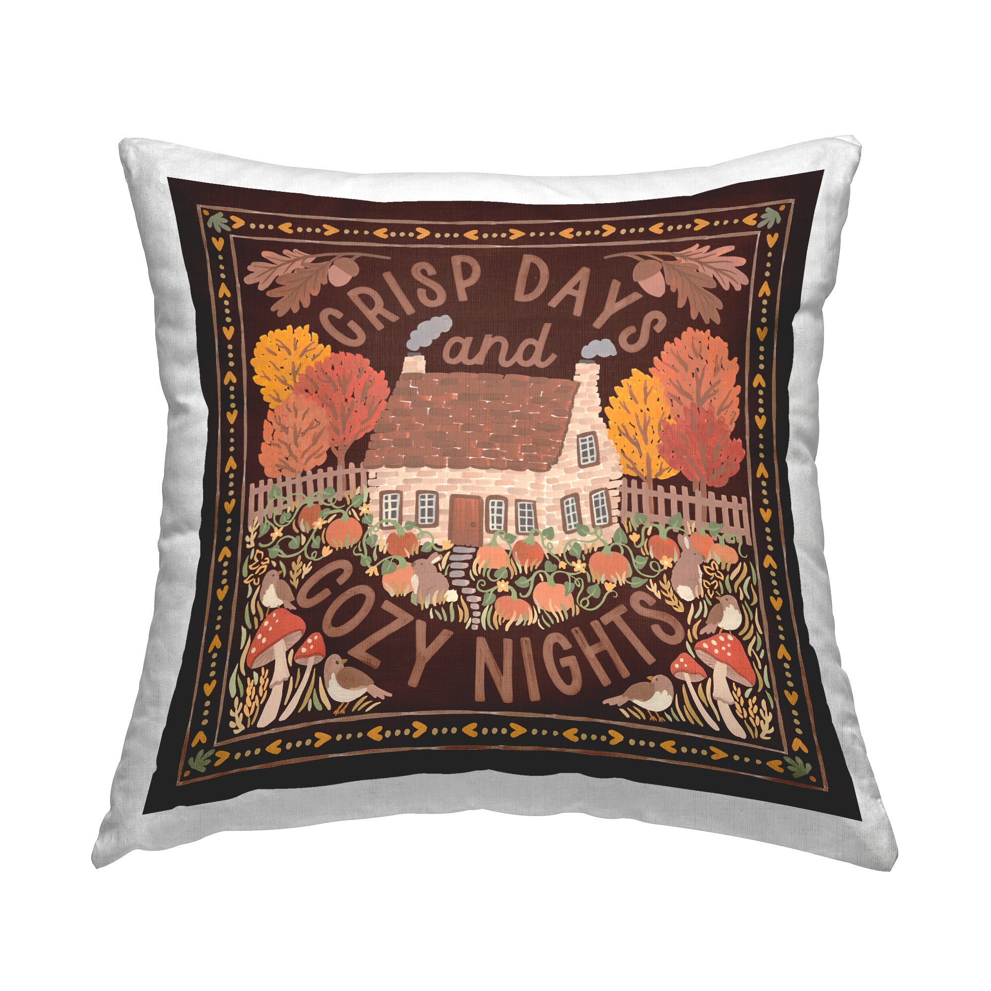 Stupell Industries Crisp Days Fall Phrase Decorative Printed Throw Pillow