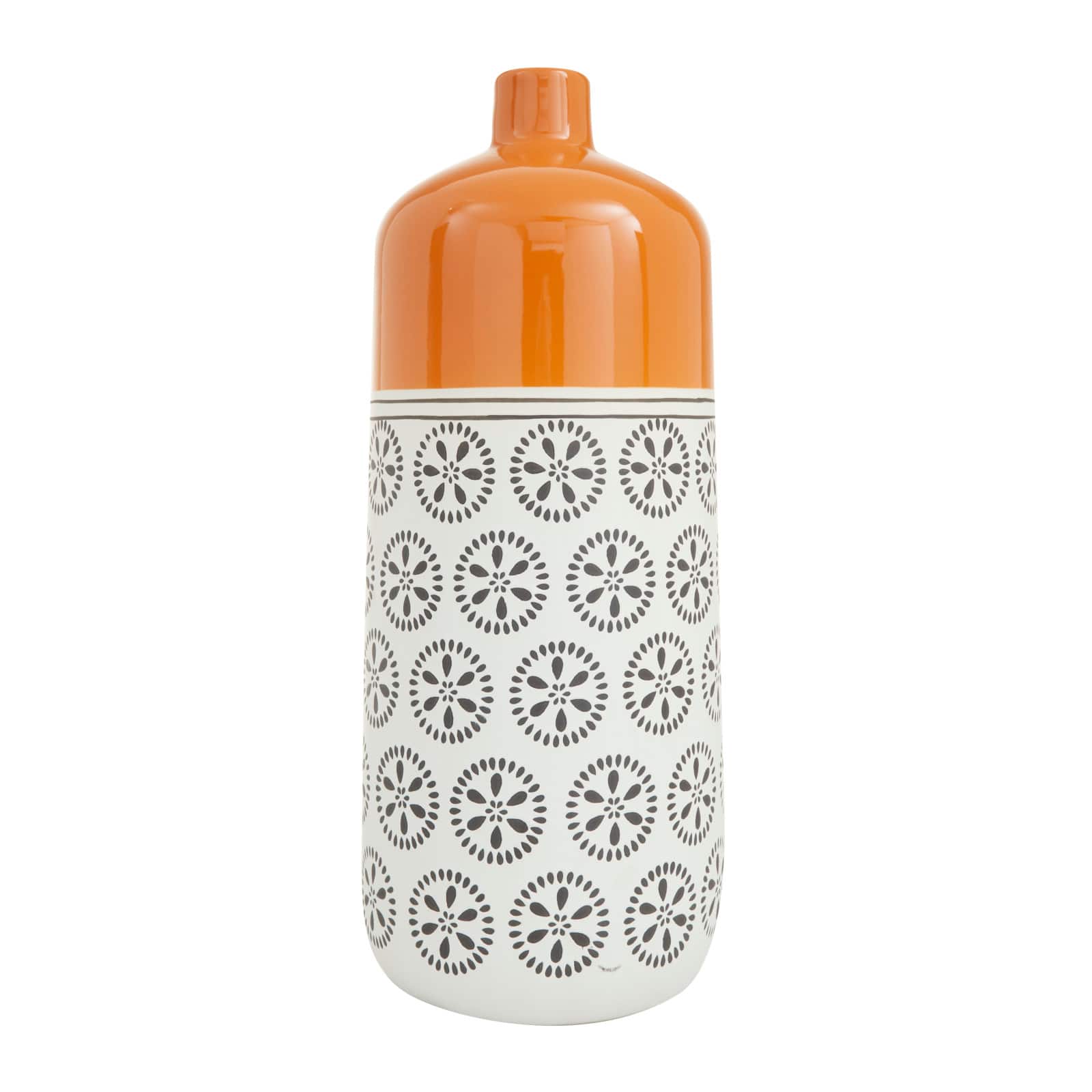 White Stoneware Transitional Vase, 20" x 12" x 10"