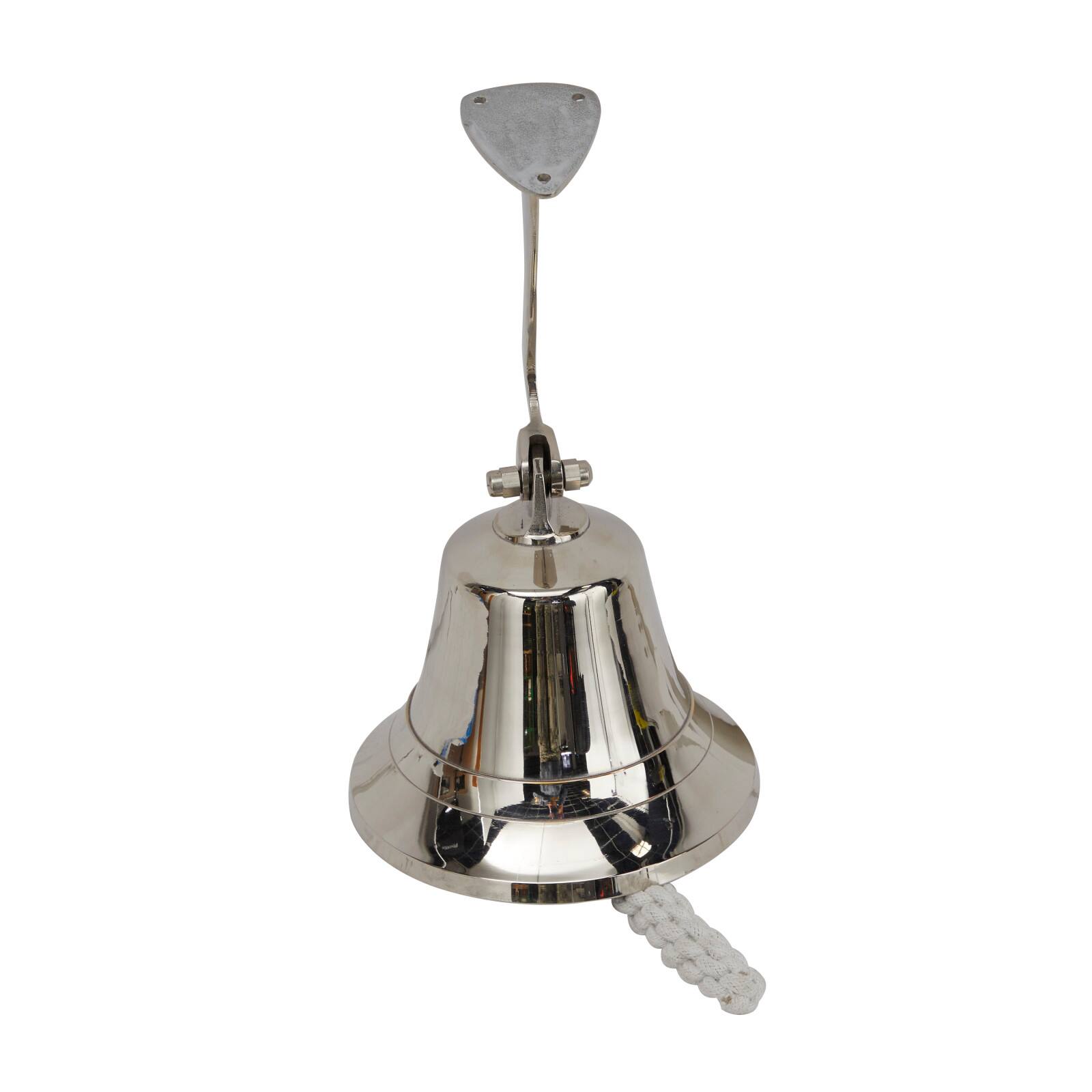 8" Silver Titanic Nautical Bell Wall Accent with Rope Pull