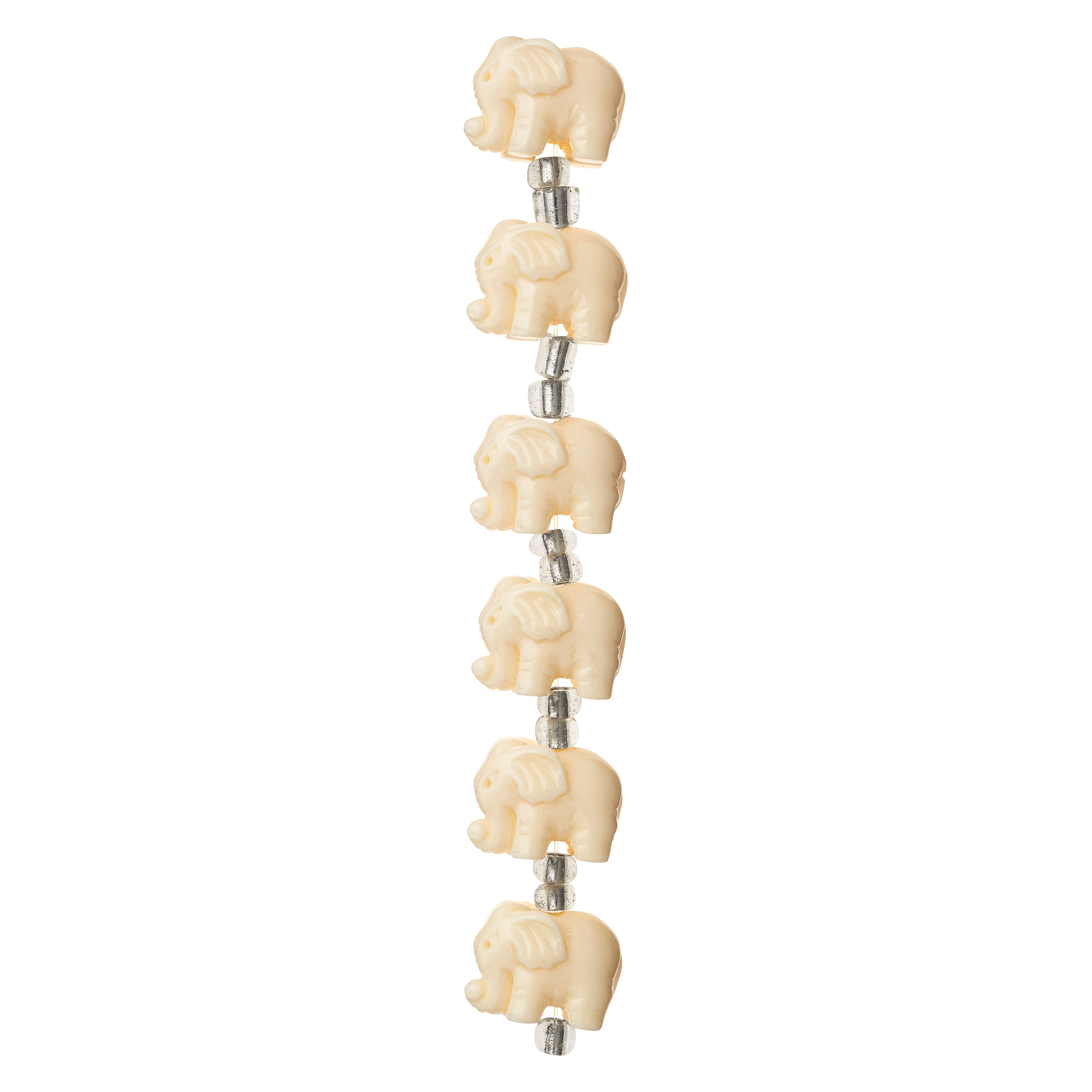 White Reconstituted Stone Elephant Beads, 15mm by Bead Landing™