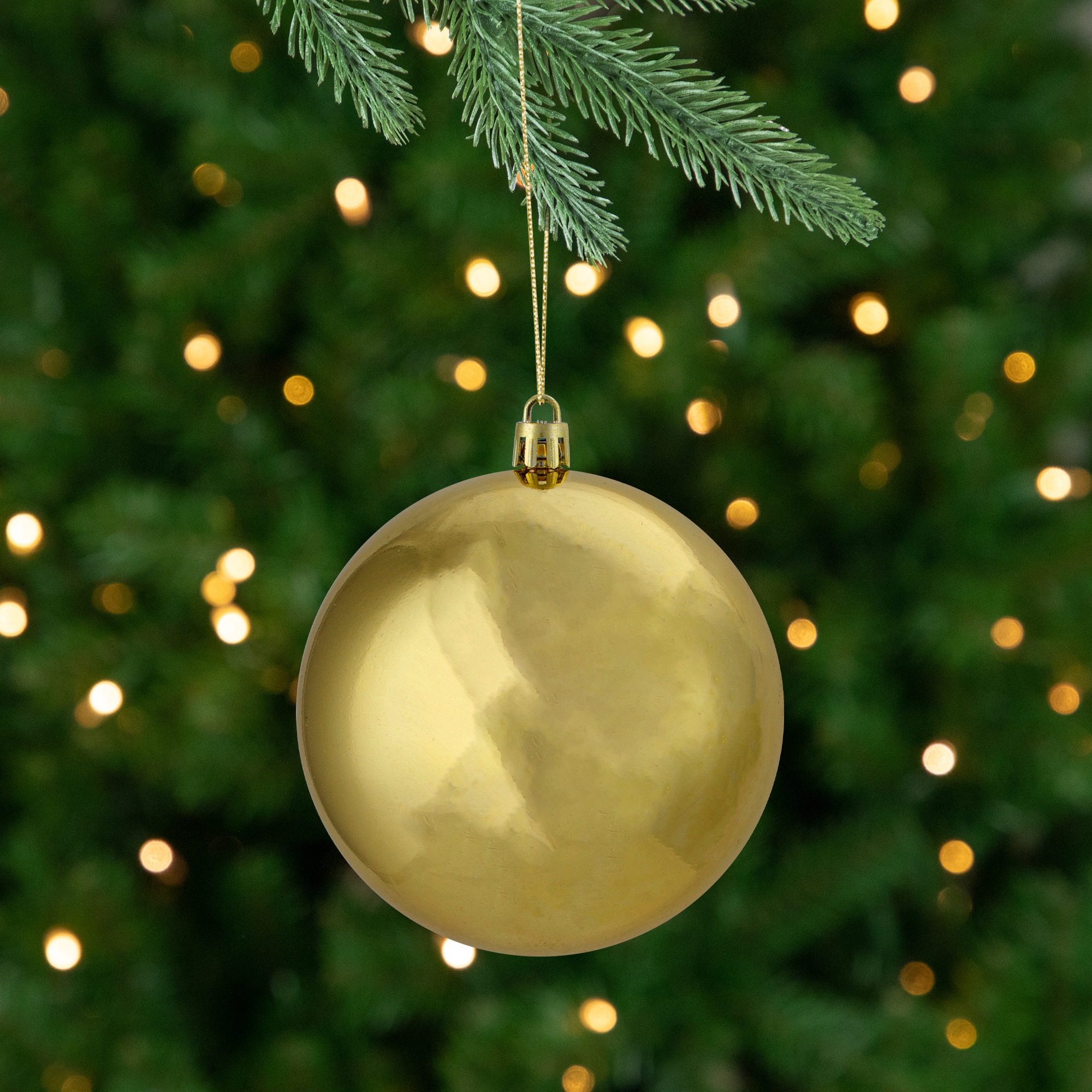 Northlight 4" Vegas Gold Shiny Shatterproof Christmas Ball Ornaments, 12ct.
