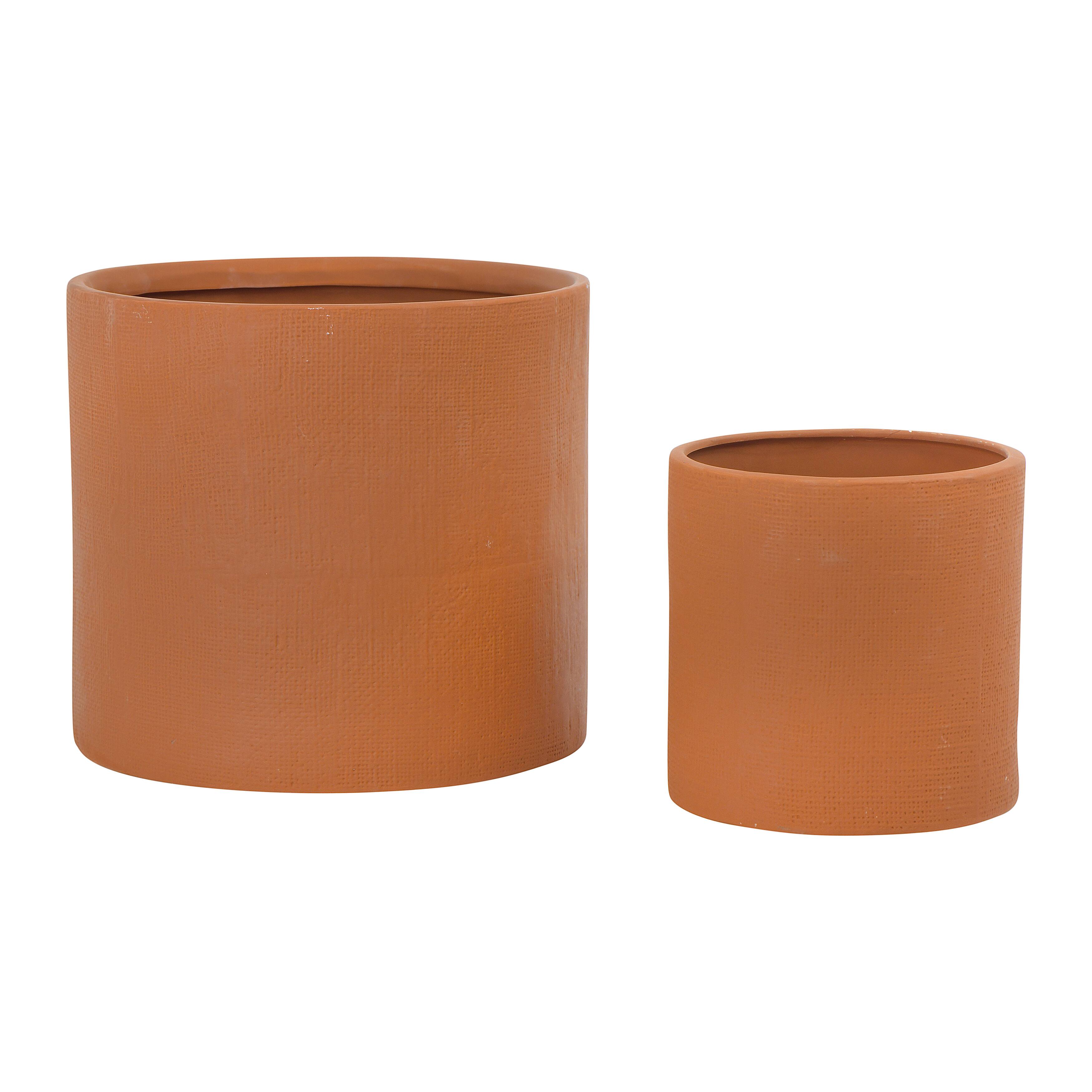 Hello Honey® Stoneware Planters with Embossed Cross Hatch Texture Set