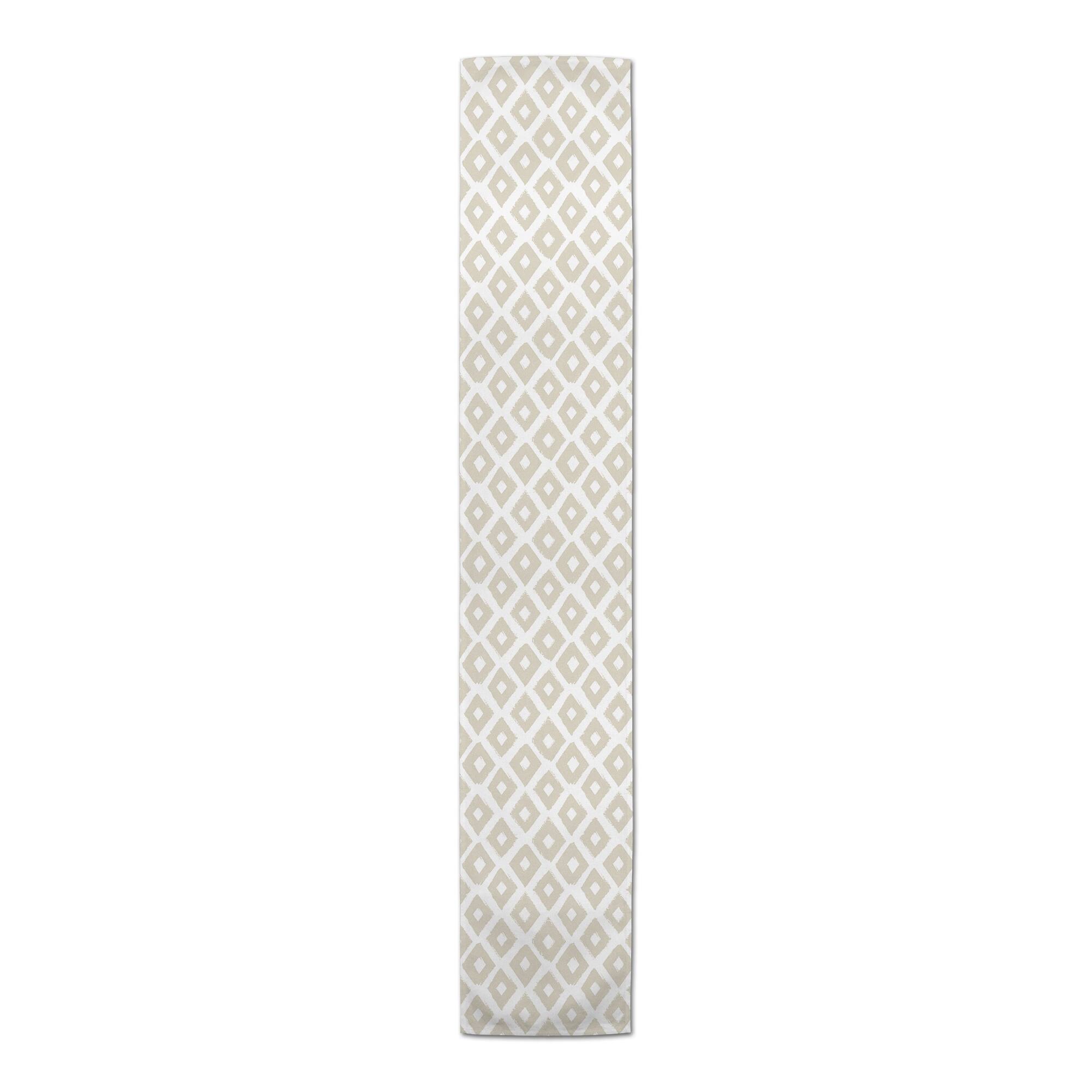 Gray Brush Diamond 16" x 90" Cotton Twill Runner